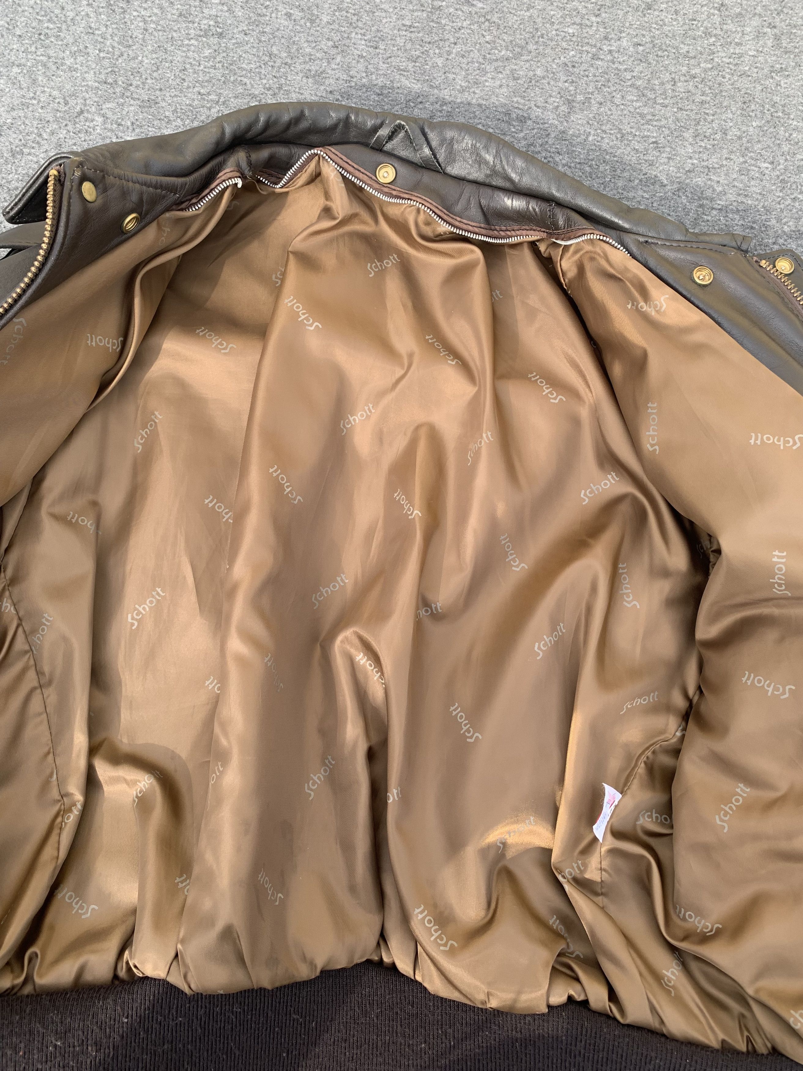Schott Schott NYC 684SM – Naked Cowhide Flight Jacket – Size 52 US Size US L / EU 52-54 / 3 - 14 Thumbnail