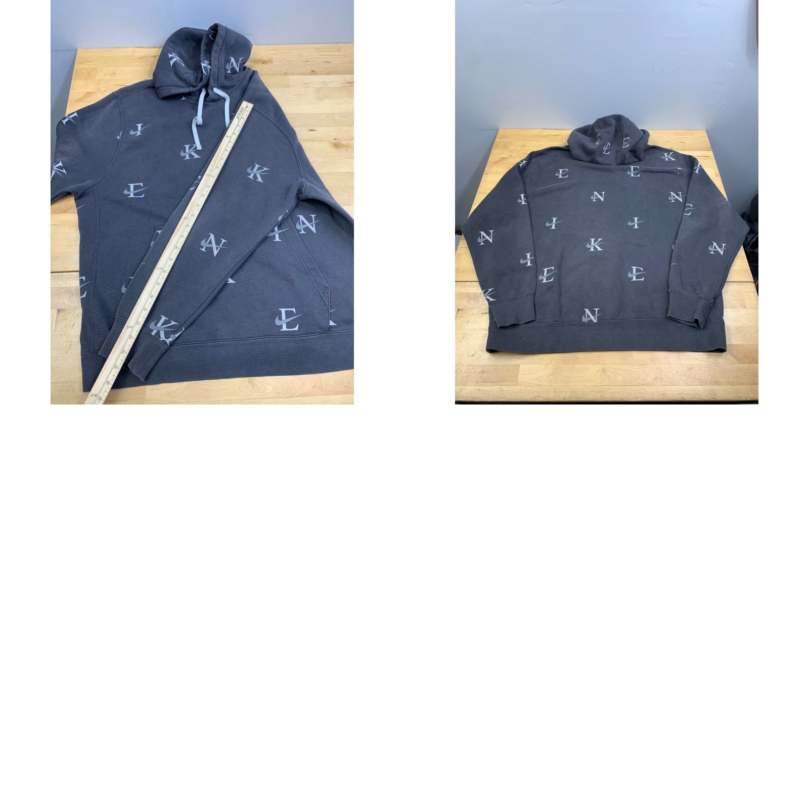 Nike Nike Hoodie Mens XL Black AOP Pullover Logo Faded Swoosh 12044 Size US XL / EU 56 / 4 - 8 Thumbnail
