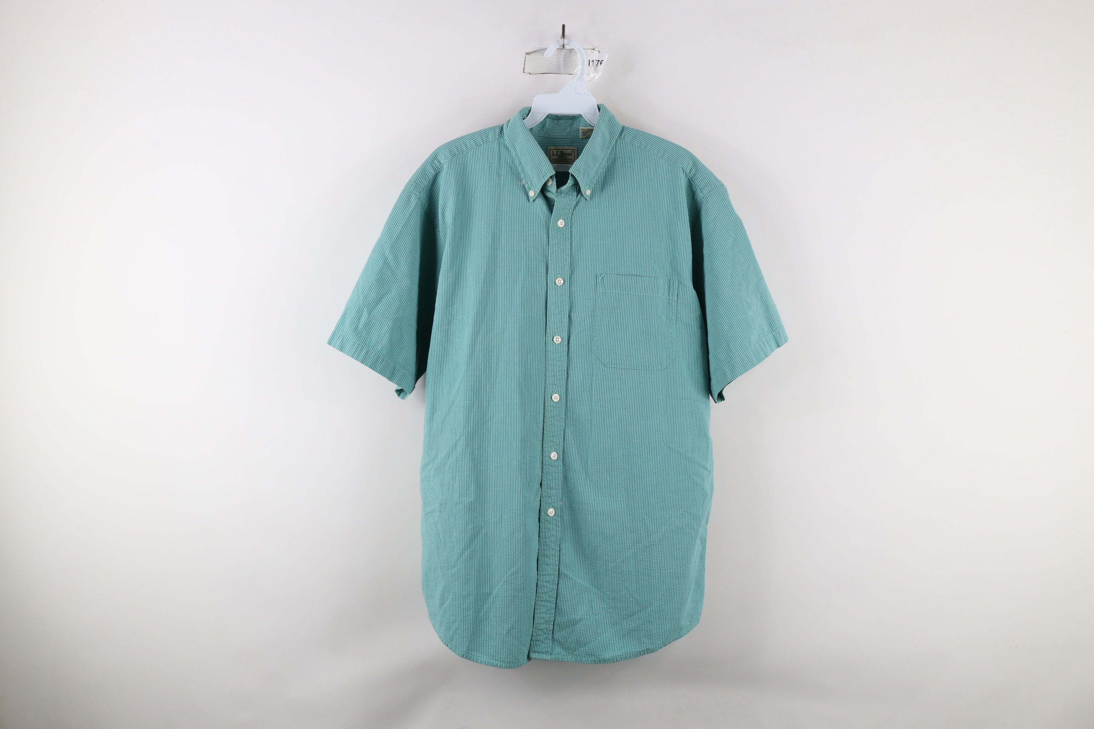 L.L. Bean × Vintage Vintage 90s LL Bean Sucker Short Sleeve Button Down Shirt Size US M / EU 48-50 / 2 - 1 Thumbnail