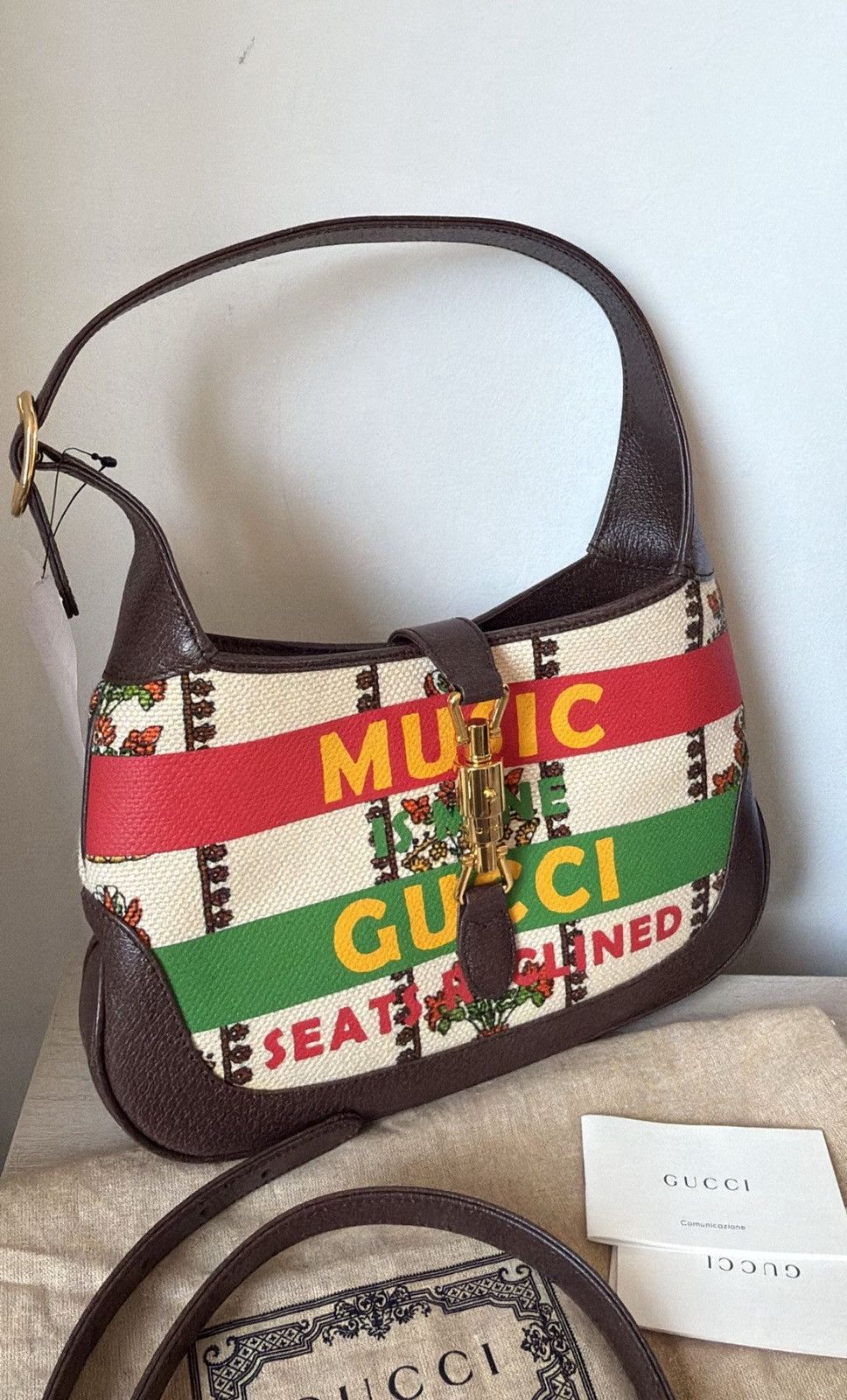 Gucci Canvas 100 Centennial Music Small Jackie 1961 Hobo Bag Size ONE SIZE - 4 Thumbnail