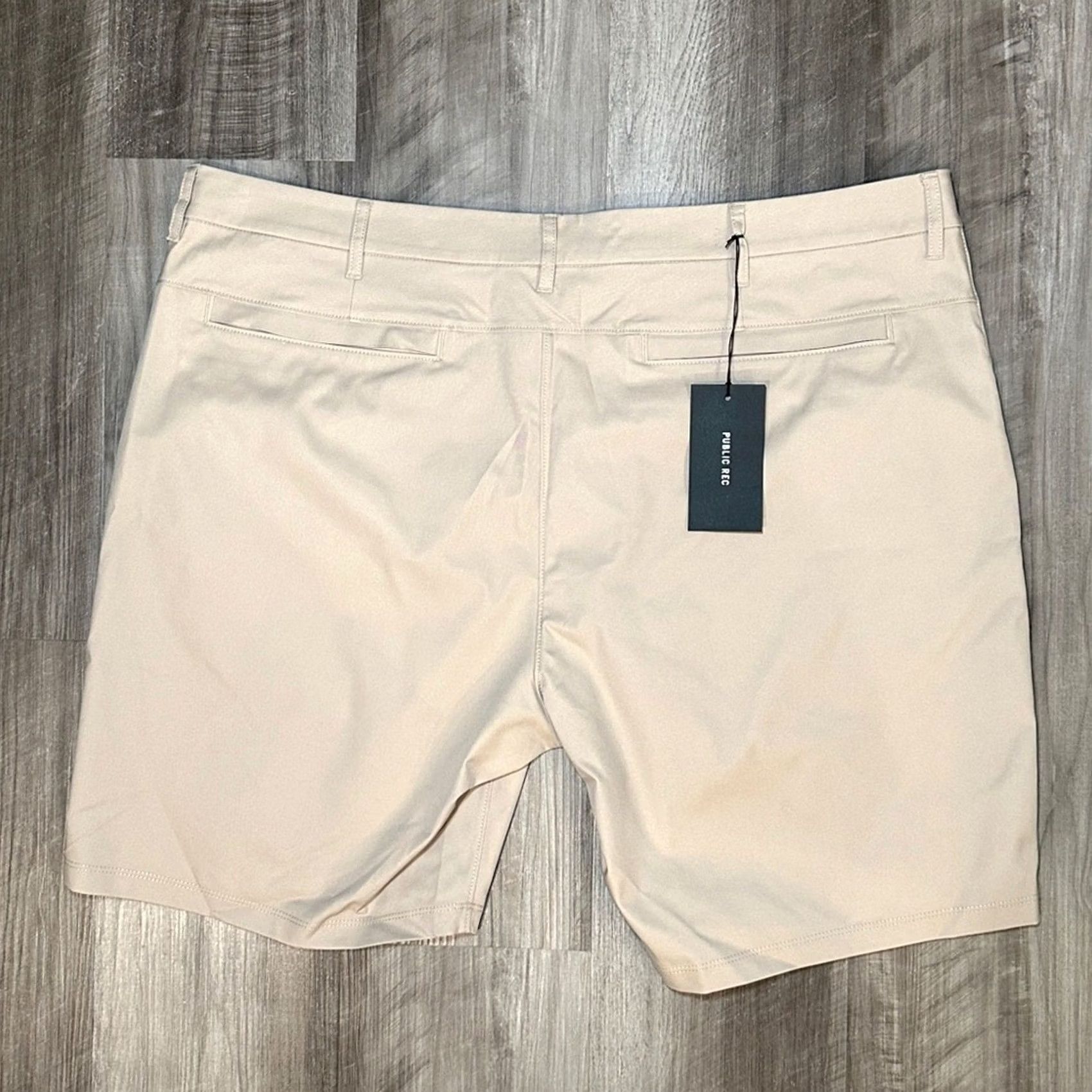 Vintage Public Rec Sand Dealmaker Performance Shorts - 42 Men Chino Regular Polyester 8in Inseam Tan NWT Size US 42 / EU 58 - 2 Thumbnail
