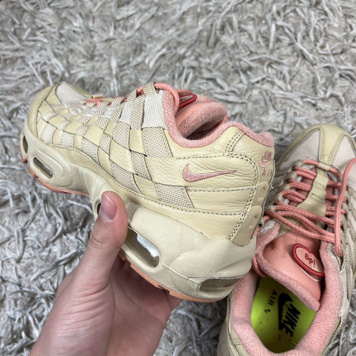 Nike Nike Air Max 95 ID Beige Pink drill Swag Y2k Sport Size US 9.5 / EU 42-43 - 11 Thumbnail
