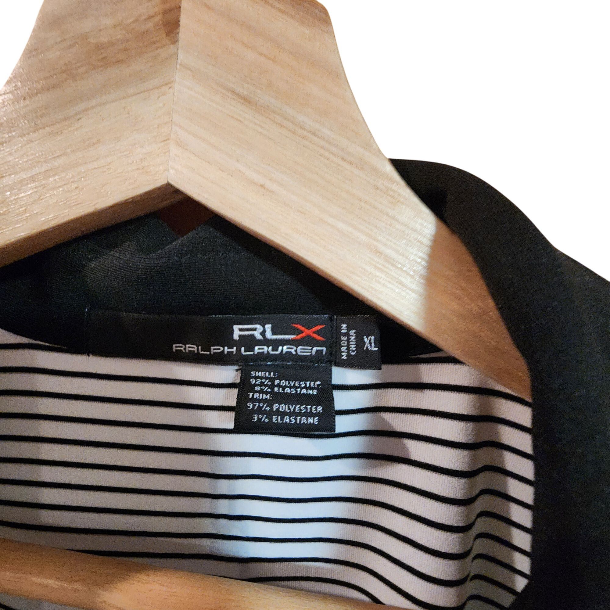 Designer RLX Ralph Lauren Mens Striped Polo Shirt XL Polyester Elasta Size US XL / EU 56 / 4 - 3 Thumbnail