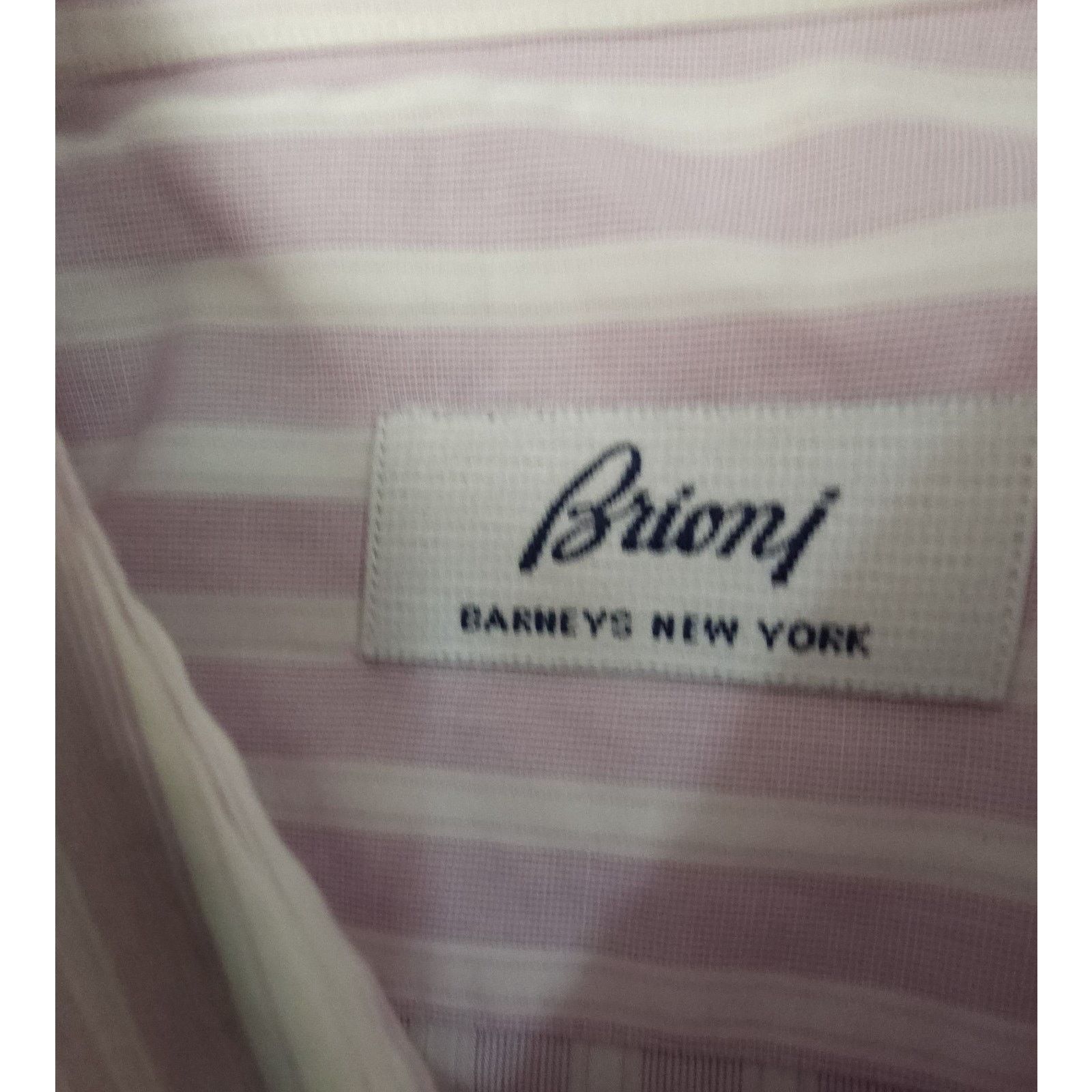 Brioni BRIONI Striped Pink Shirt Italy Barneys French Cuffs 41/16 Size US L / EU 52-54 / 3 - 5 Thumbnail