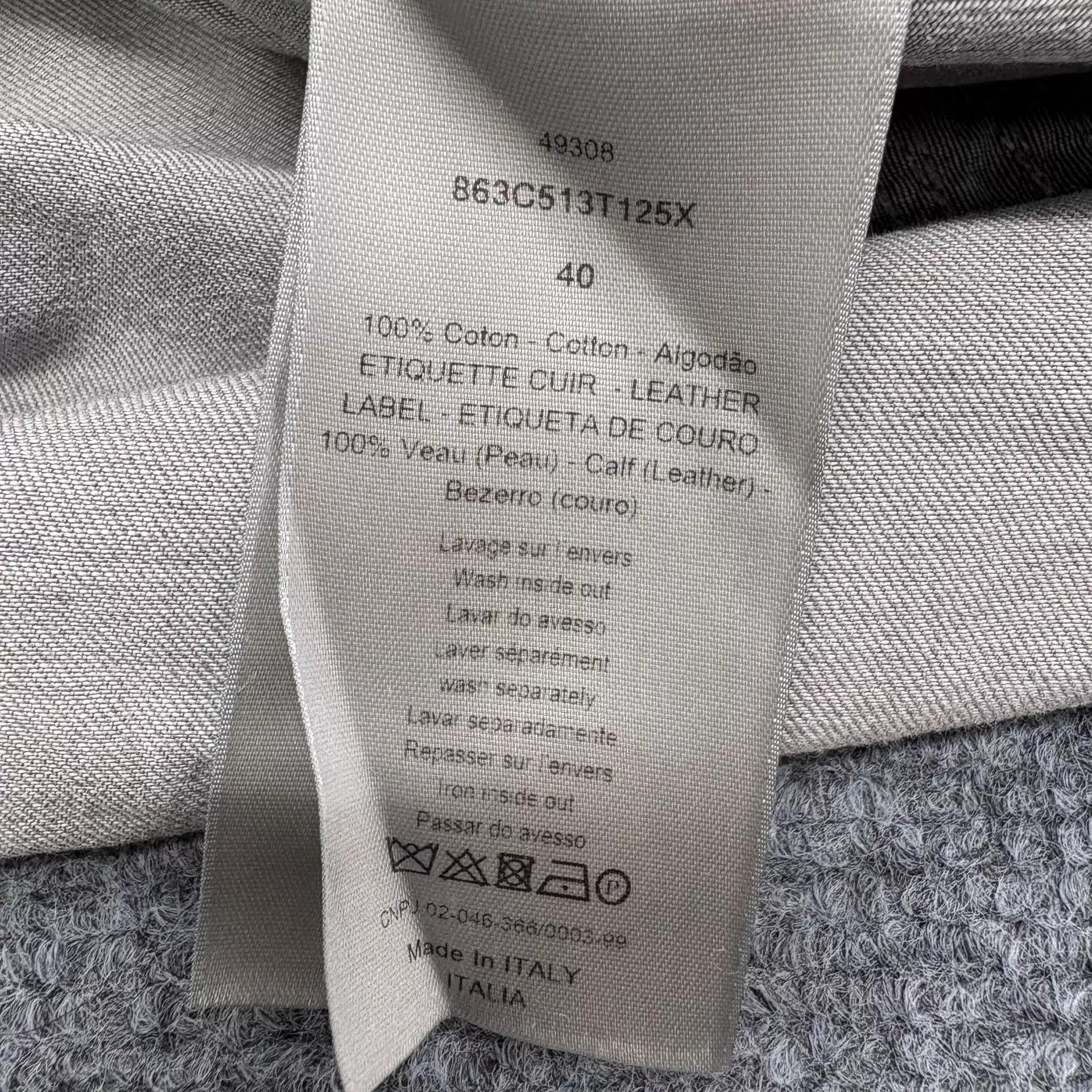Dior Dior gray distressed leather logo shacket 40 M Size US M / EU 48-50 / 2 - 6 Thumbnail