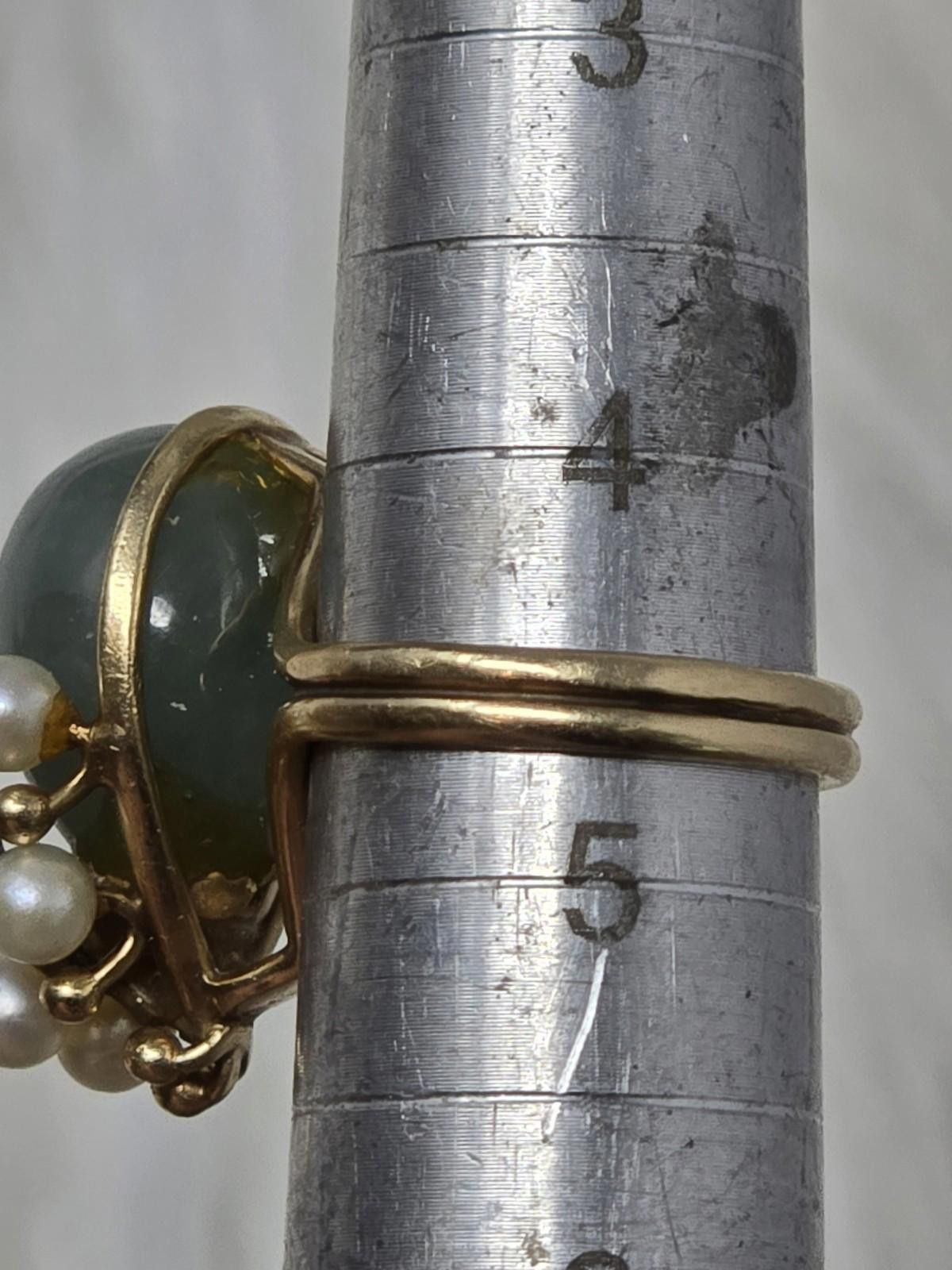 Other Ming's Hawaii 14k Solid Gold Jade Pear Ring Vintage Sz 4.5 Size ONE SIZE - 8 Thumbnail