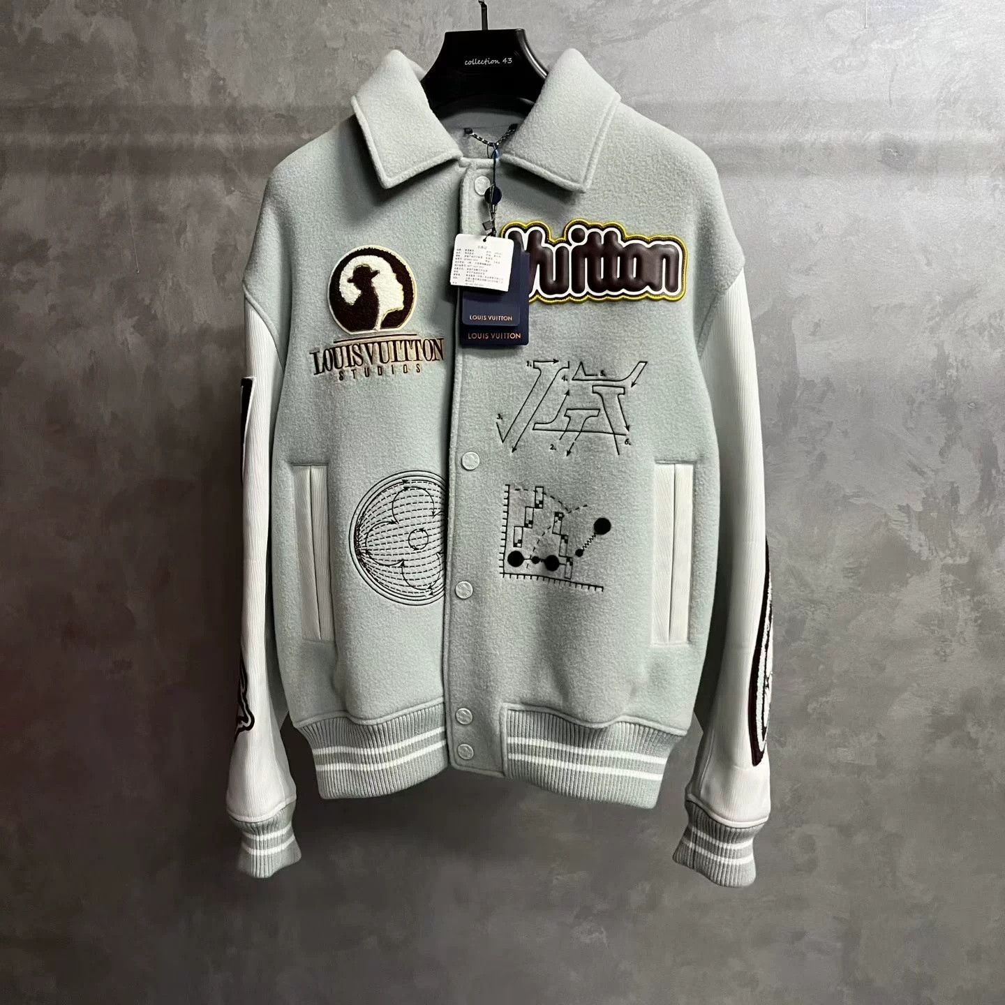 Louis Vuitton Louis Vuitton Green Devil's Eye Baseball Jacket Size US L / EU 52-54 / 3 - 1 Thumbnail