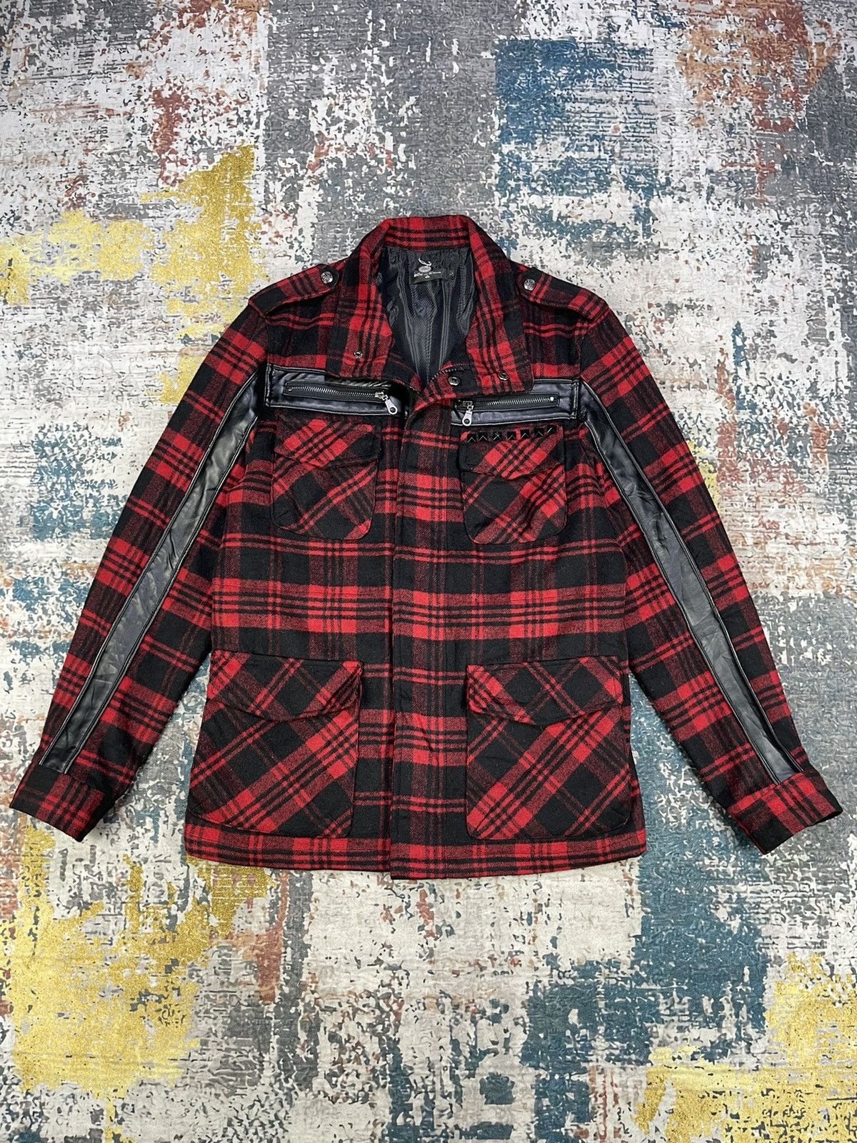 In The Attic In The Attic Red Tartan Spiked Punk Jacket Size US S / EU 44-46 / 1 - 1 Thumbnail