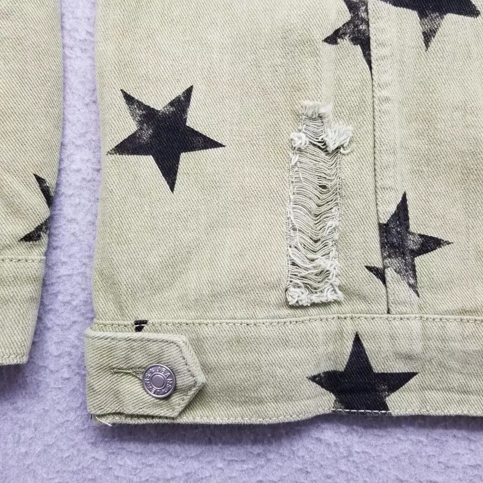 Other Zayla Jacket Womens Large Green Stars Denim Distressed Size L / US 10 / IT 46 - 7 Thumbnail