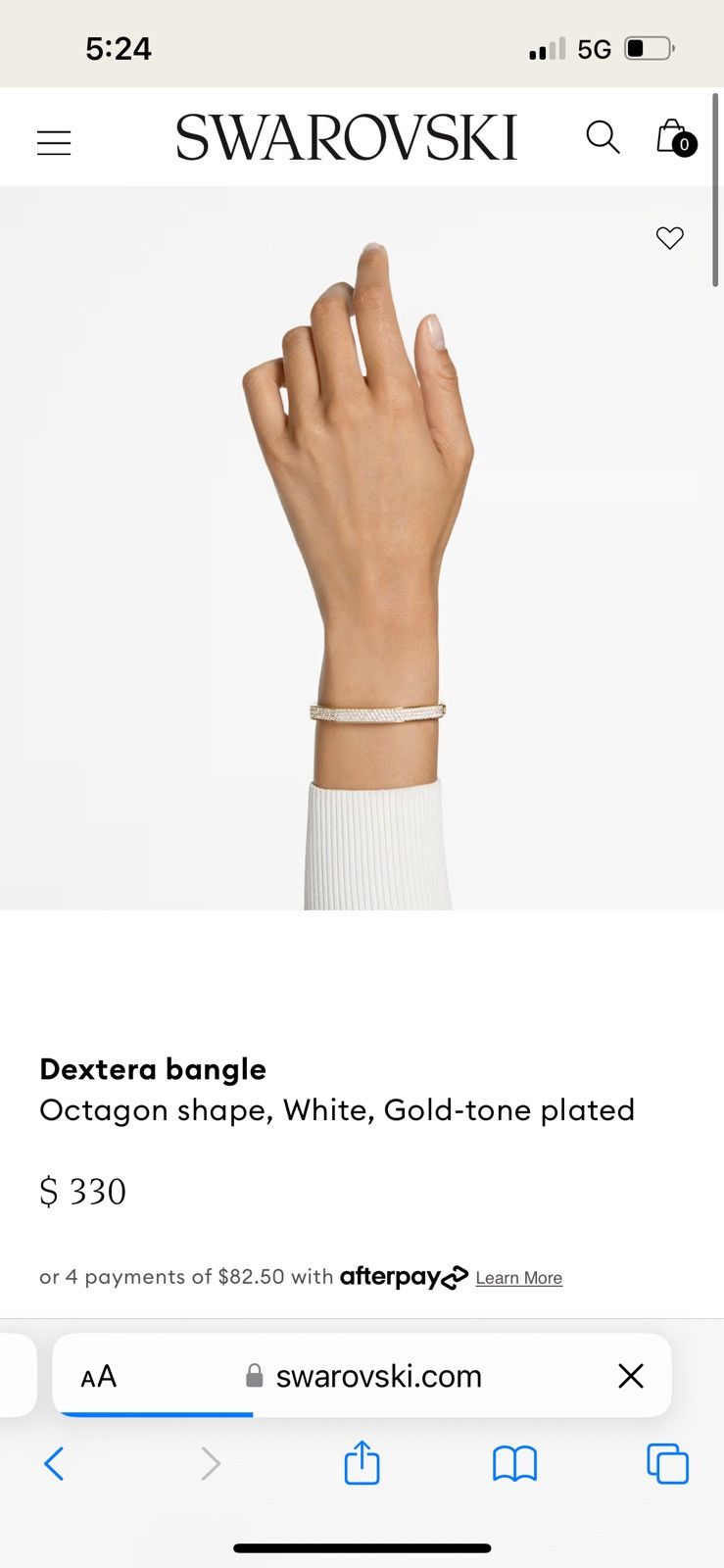 Swarovski Swarovski Dextera Bangle Gold Size ONE SIZE - 5 Thumbnail