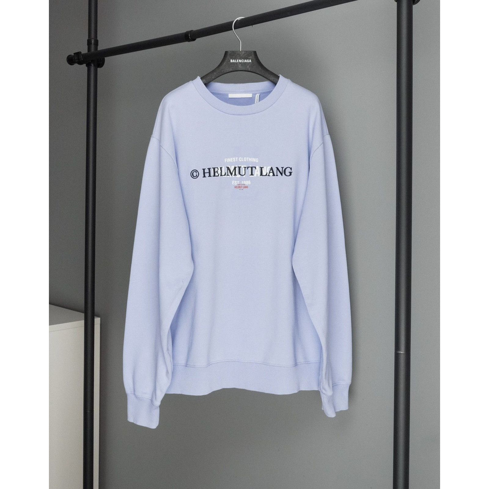 Helmut Lang Helmut lang baby blue vintage logo boxy fit crew sweatshirt Size US M / EU 48-50 / 2 - 1 Thumbnail