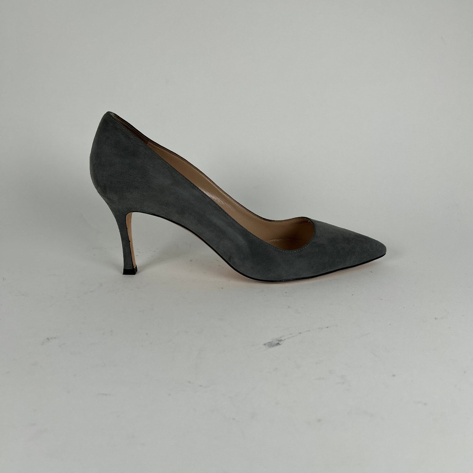 Manolo Blahnik Manolo Blahnik Grey Suede Pump Heels Size 38 Size US 8 / IT 38 - 1 Thumbnail