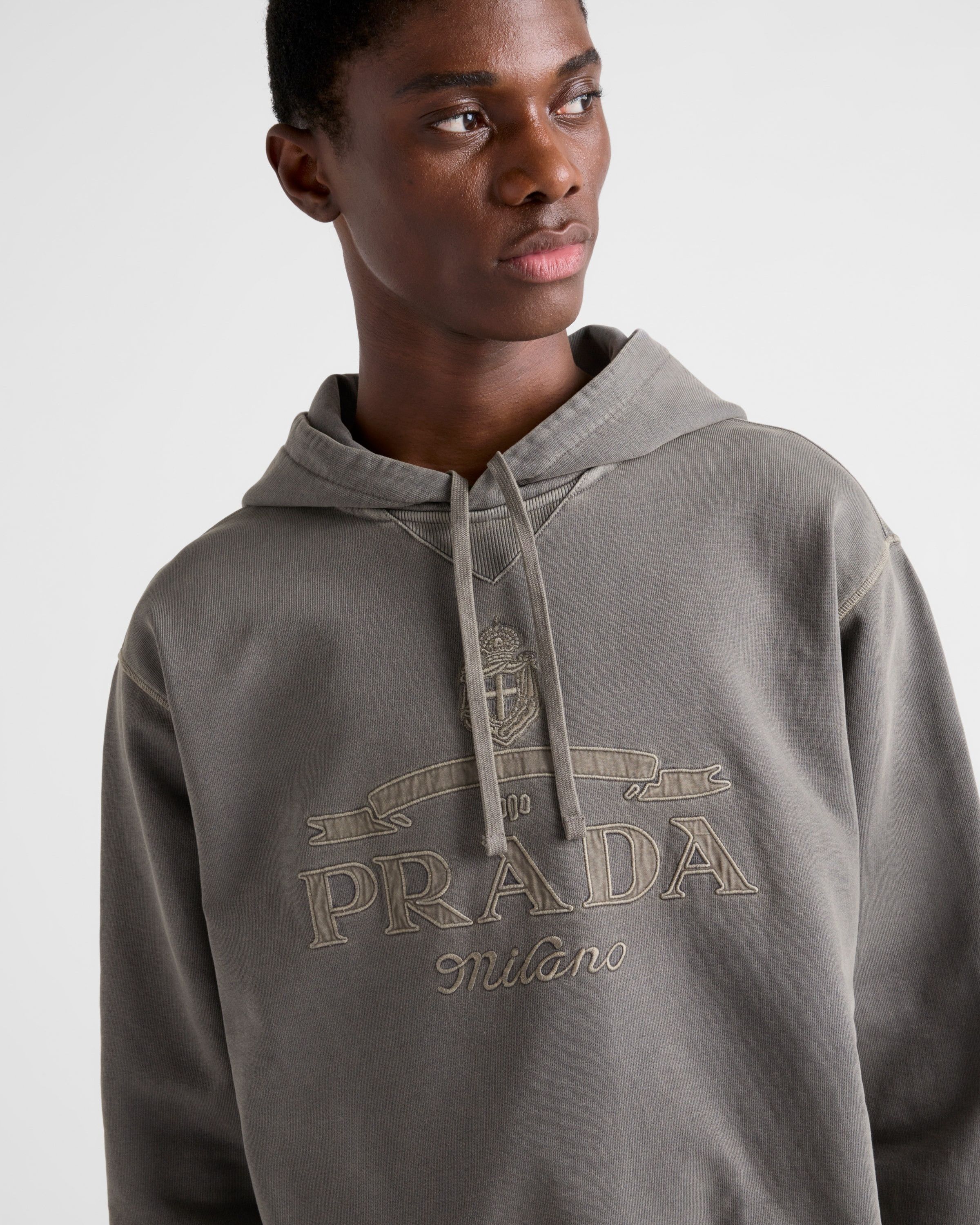Bottega Veneta oc11z0625 Cotton Sweatshirt Hoodie in Iron Grey Size US XL / EU 56 / 4 - 3 Thumbnail