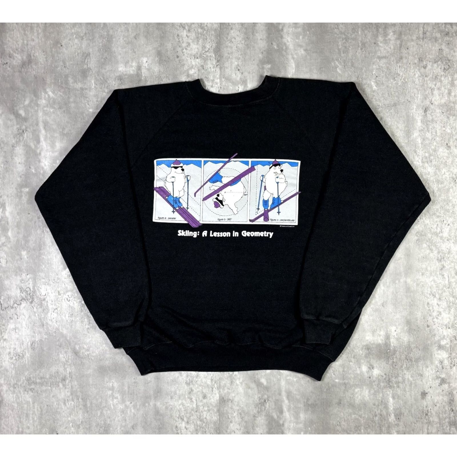 Hanes VINTAGE Hanes Sweatshirt 90s Skiing Graphic Print Black XL Mens Size US XL / EU 56 / 4 - 2 Thumbnail