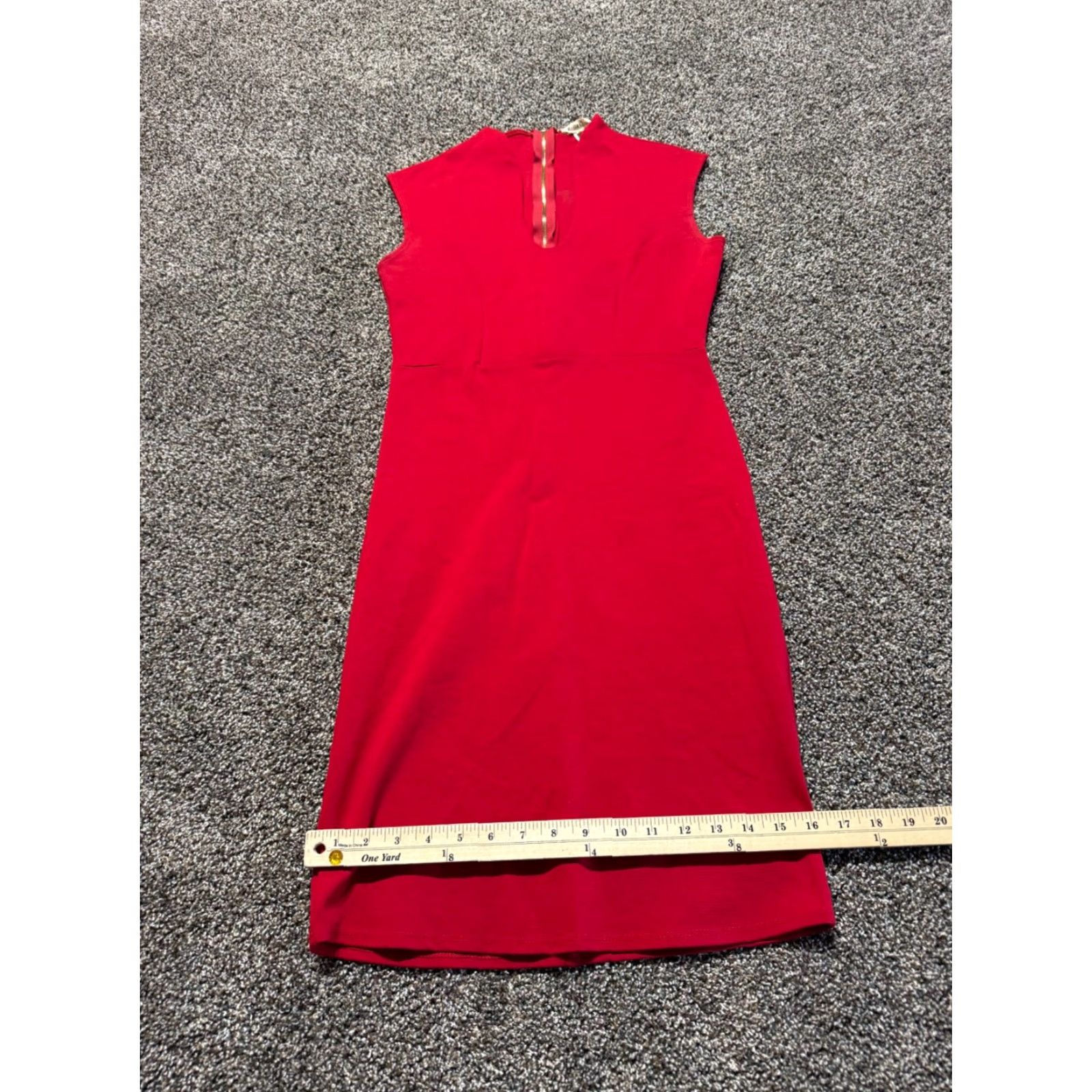 Vintage VINTAGE Rolla Coaster Dress Red Midi Dress L Rayon Sleeveless Zip Round Neck Striped Bodycon 90s Womens Size L / US 10 / IT 46 - 7 Thumbnail