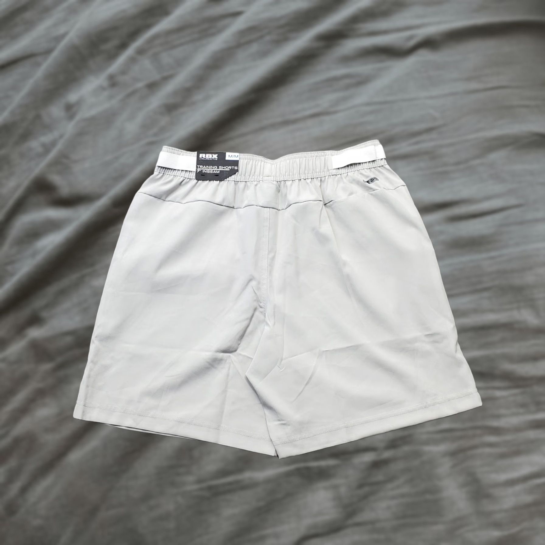 Vintage RBX Mens Training Shorts Athletic Gray M Waist 30 in Pockets Elastic 7" Inseam Soft Stretch Size US 31 - 1 Thumbnail