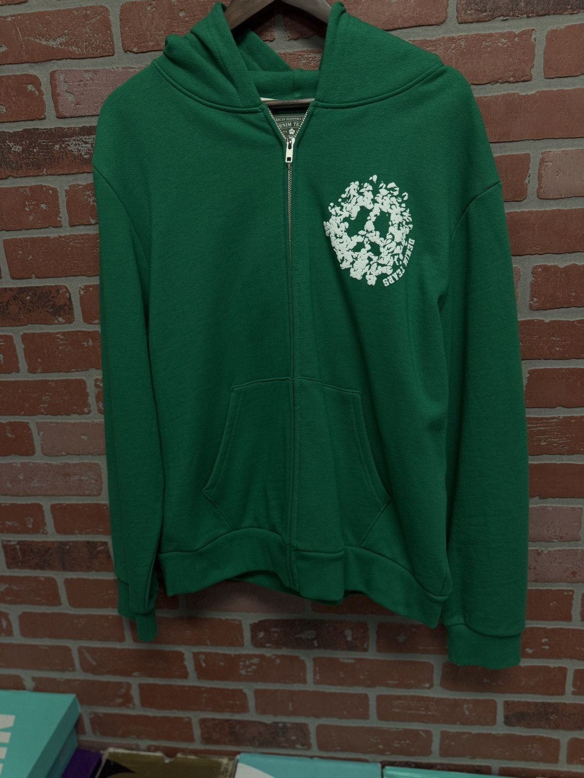 DENIM TEARS Denim Tears Green Zip Up Hoodie Size XXL (NEW) Size US XXL / EU 58 / 5 - 1 Thumbnail