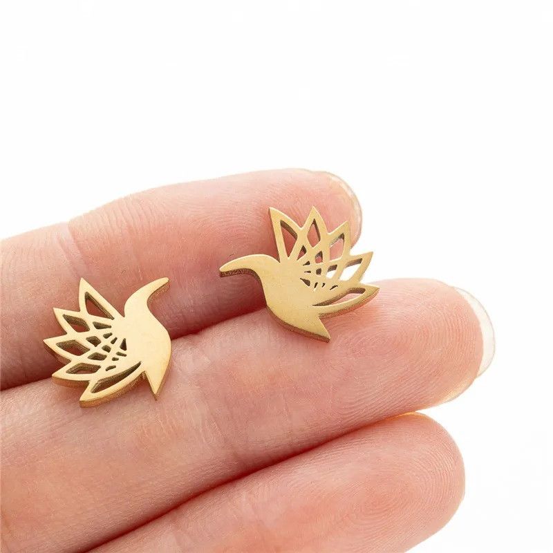Jewelry Hummingbird Stud Earrings Charm Earring Gift Size ONE SIZE - 1 Thumbnail