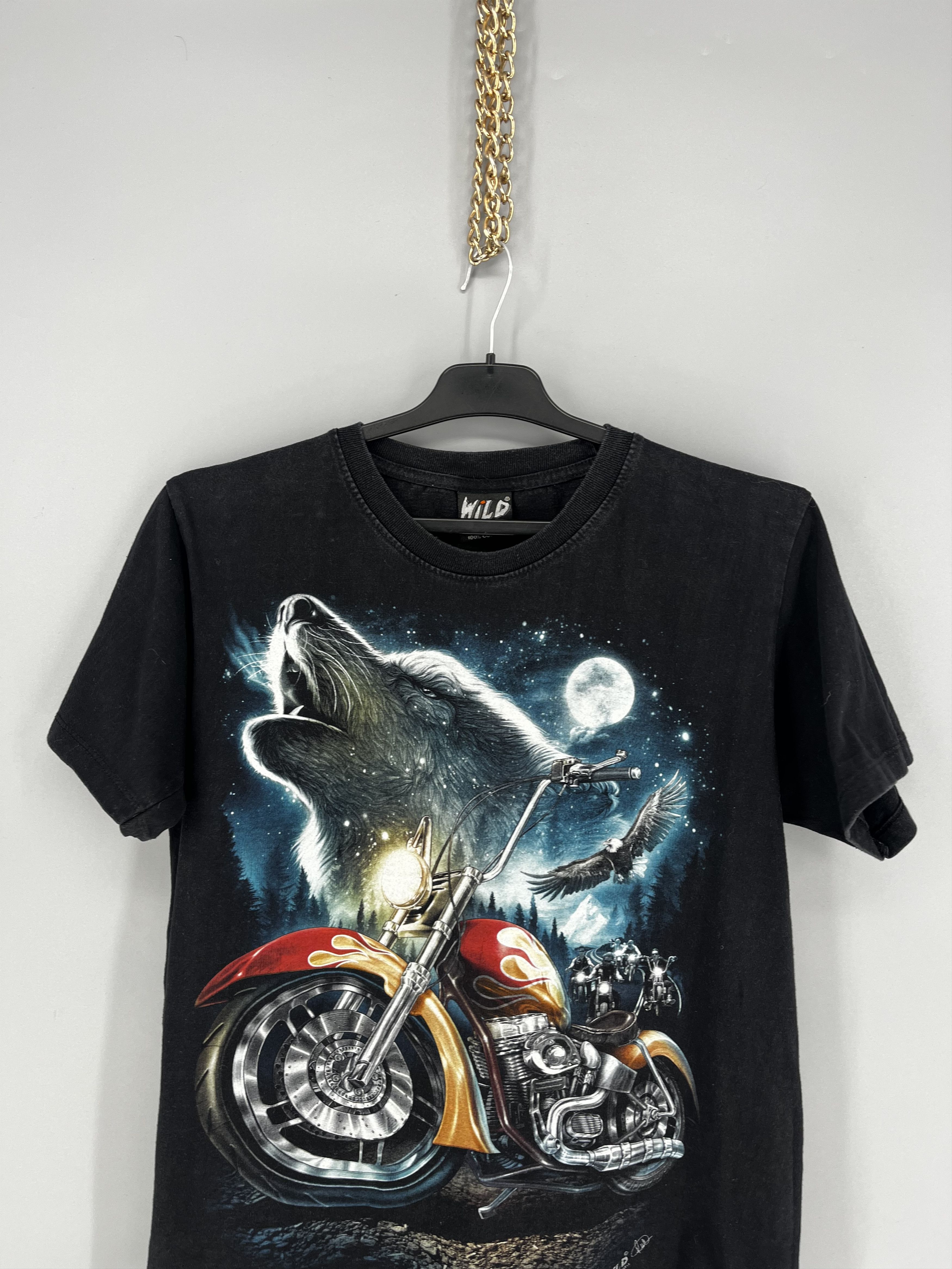 Vintage Eagle Biker Native Indian Motorbike Front & Back Print Size US M / EU 48-50 / 2 - 6 Thumbnail