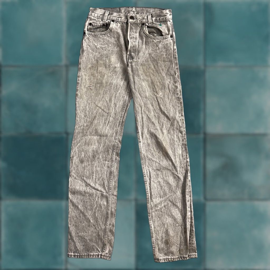 Levi's VINTAGE Levi's 501 Jeans 80s USA Gray Acid Wash Straight Leg 27x32 501 Series Mens denim Cotton Regular Jeans Size US 27 - 1 Thumbnail
