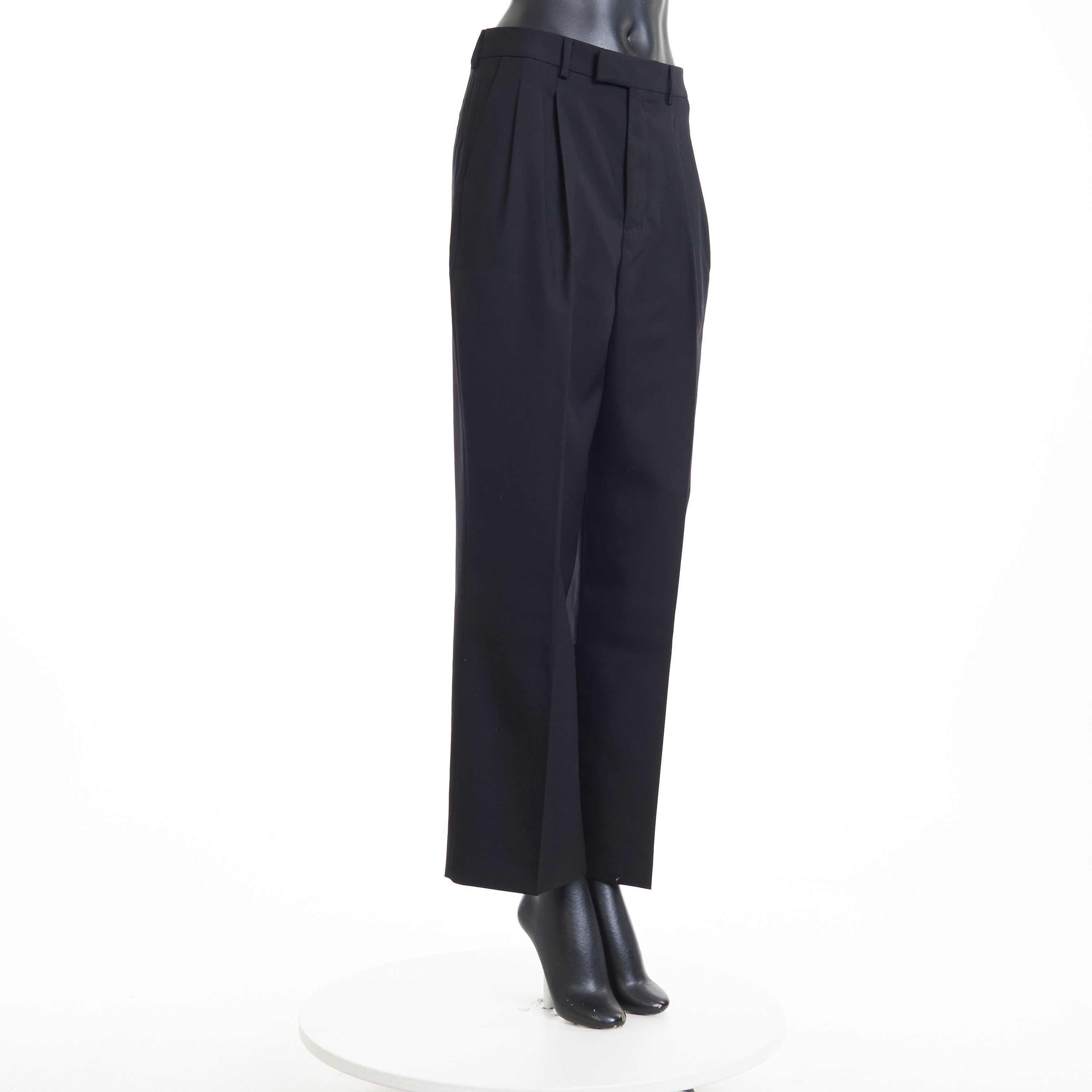 Celine Double-pleated High Waist Margaret Pants In Wool Gabardine Size 26" / US 2 / IT 38 - 8 Thumbnail