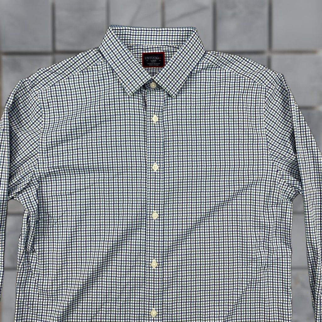 UNTUCKit UNTUCKit Button-Up Shirt Mens Large Check Slim Nylon Stretch Long Sleeve Size US L / EU 52-54 / 3 - 1 Thumbnail