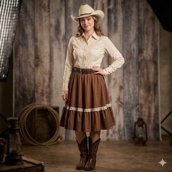 Rockmount Ranch Wear Vintage Rockmount Ranch Wear Brown Western Skirt Size 30" / US 8 / IT 44 - 1 Thumbnail