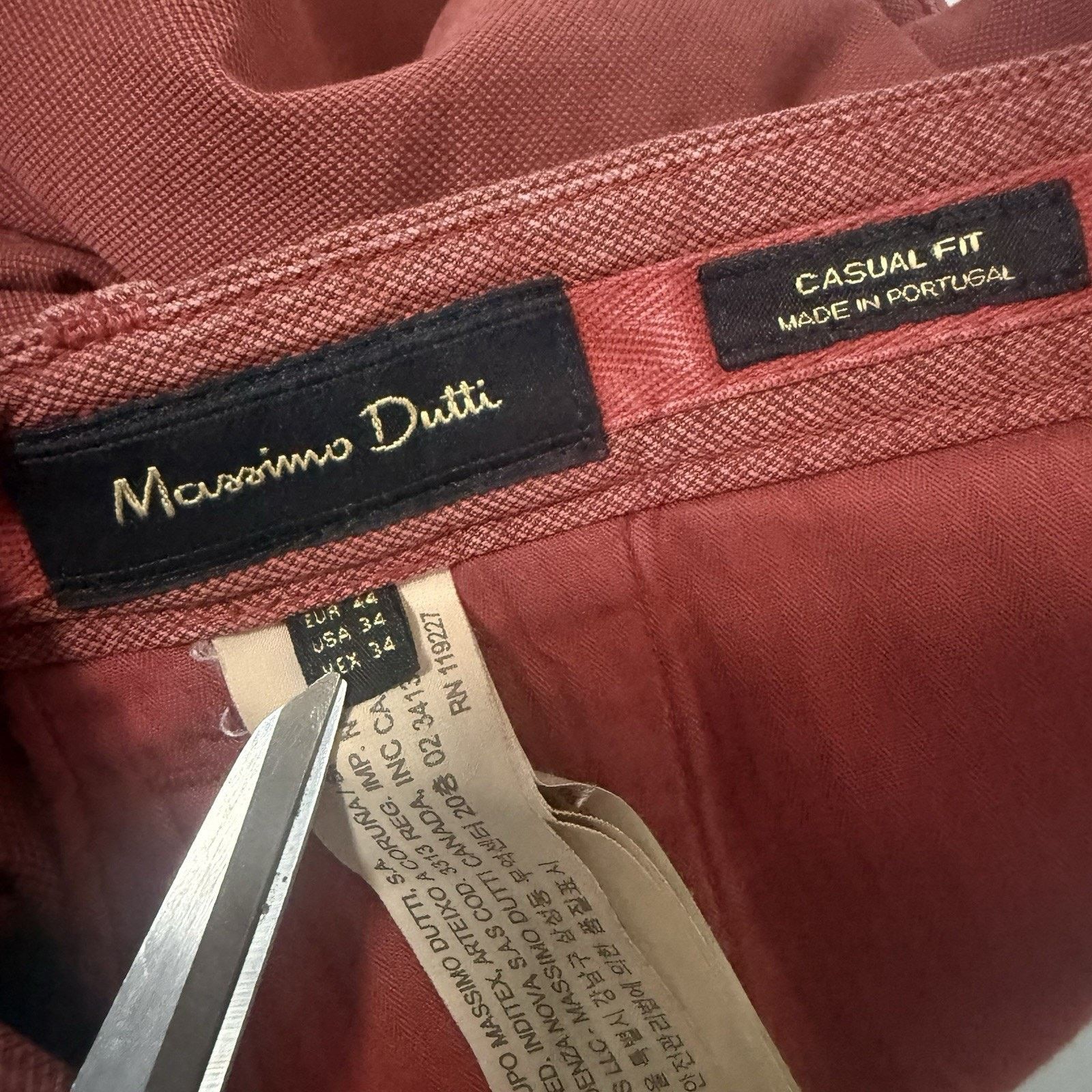 Massimo Dutti Massimo Dutto Chino Standard Slim Pants Zip Casual Career Size US 34 / EU 50 - 3 Thumbnail