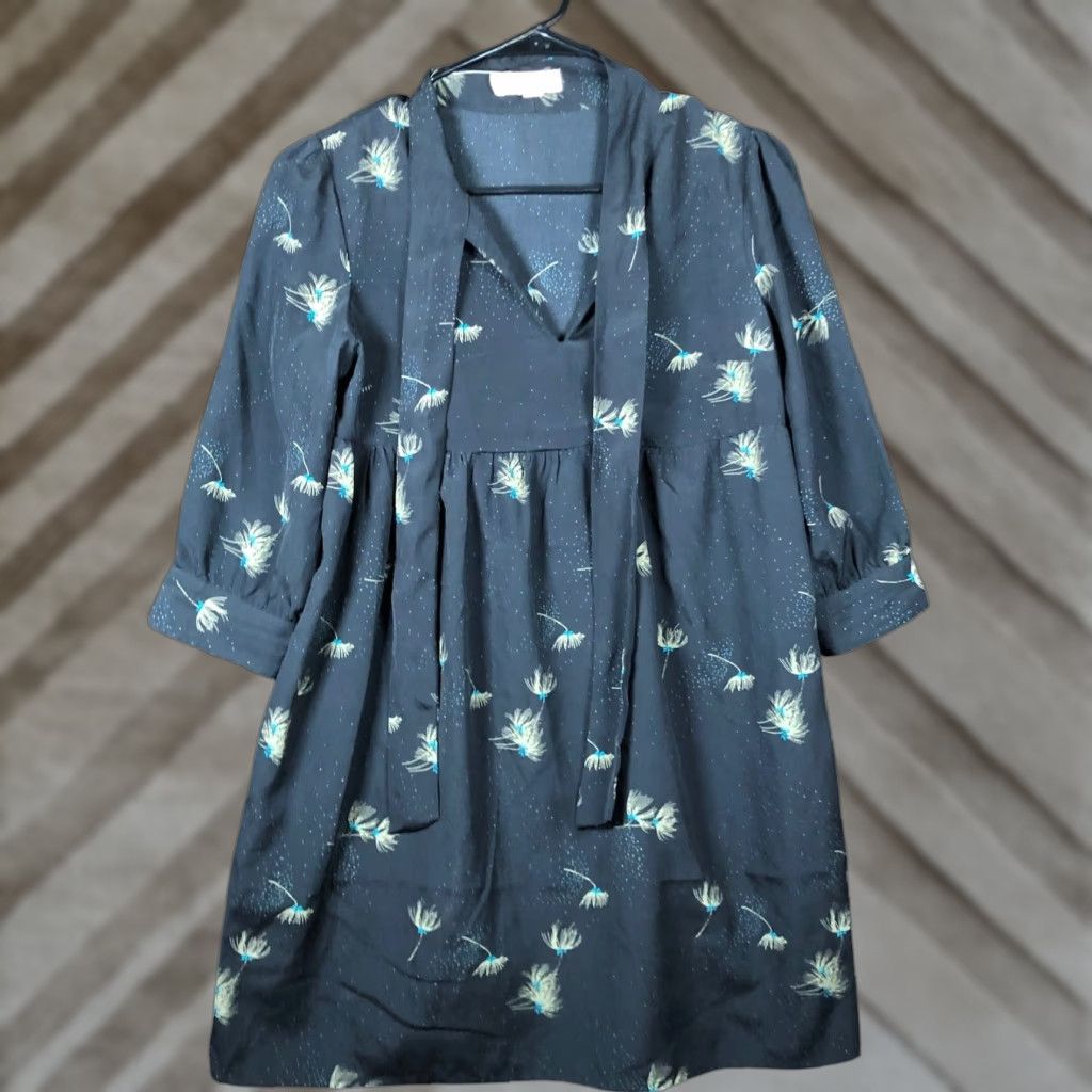 Needles Pins And Needles Womens Dress Black Dandelion Flowy Midi Casual Wear XSmall Size XS / US 0-2 / IT 36-38 - 1 Thumbnail