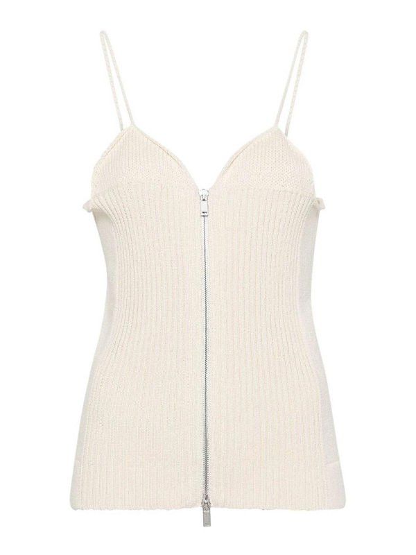 Jil Sander o1y1025 Sleeveless Blouse in Cream Size S / US 4 / IT 40 - 1 Thumbnail