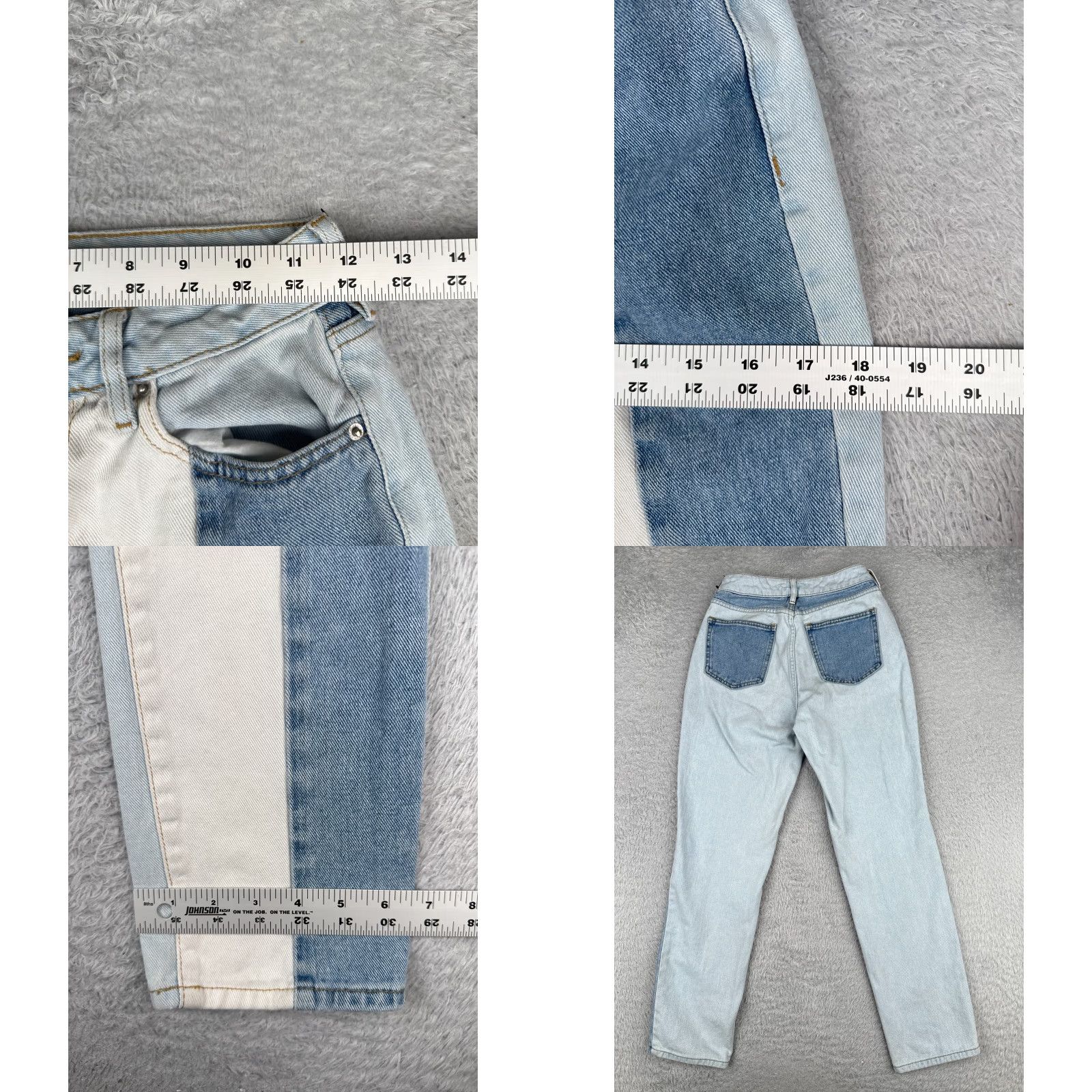 Pacsun Pacsun Jeans Women 24 Blue Denim Skinny Leg Mid Rise Patchwork 100% Cotton Size 42" / US 20 - 9 Thumbnail