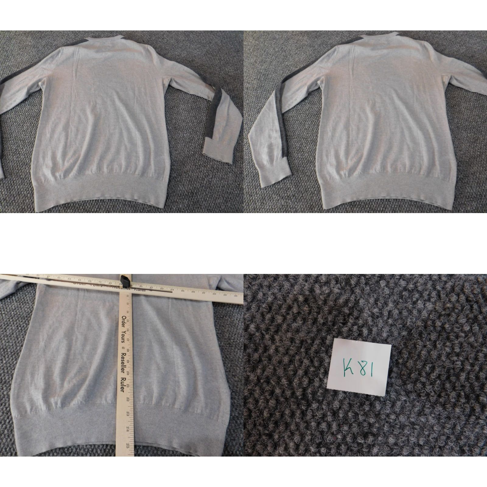 Vince Vince Sweater Womens M gray V-Neck Wool Pullover Solid Chunky-Knit Long Sleeve Regular Modern All Seasons Mens? Girls? Wait. Size M / US 6-8 / IT 42-44 - 8 Thumbnail