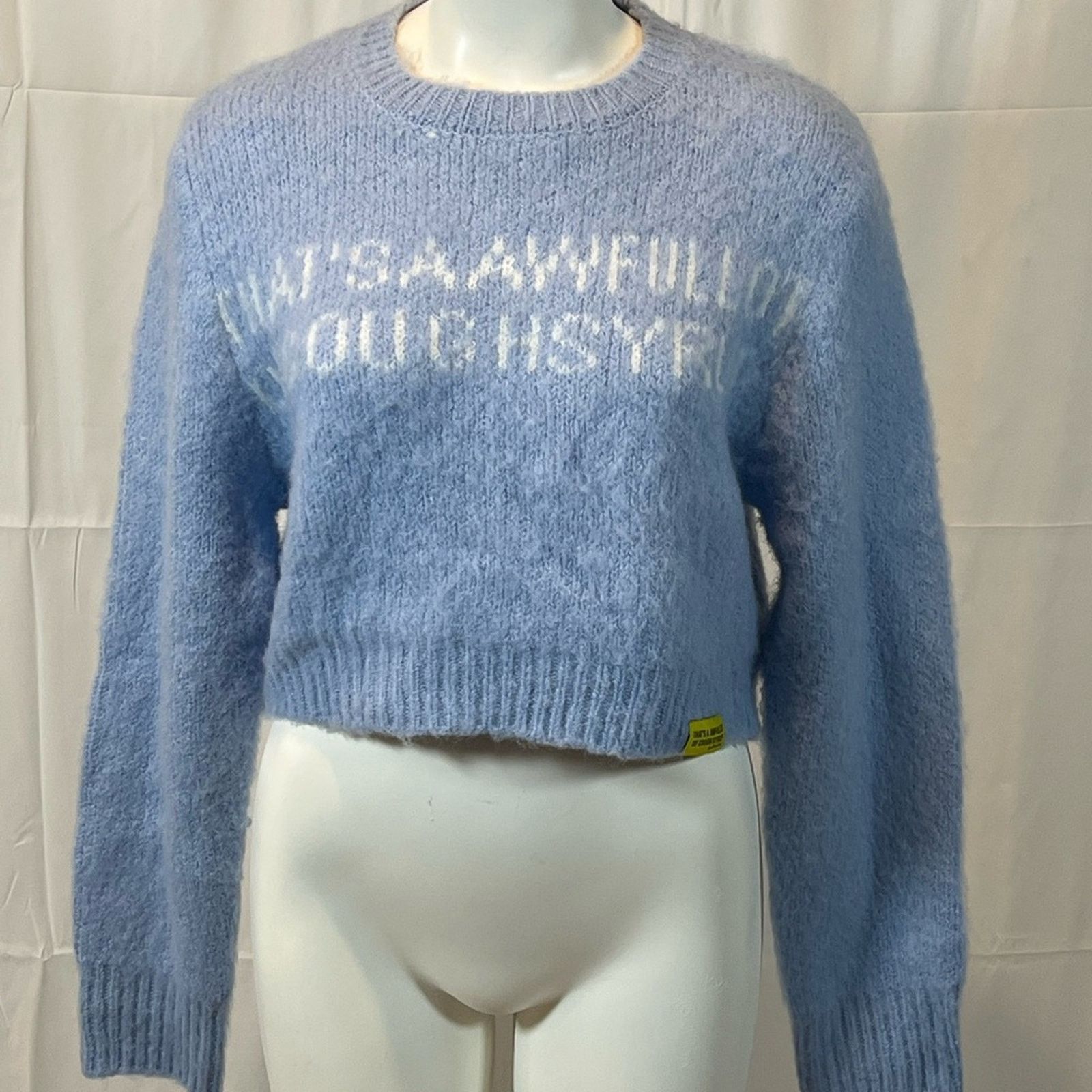 Awful Lot of Cough Syrup That’s A Awful Lot Of Cough Syrup Baby Blue Sweater Size L / US 10 / IT 46 - 9 Thumbnail