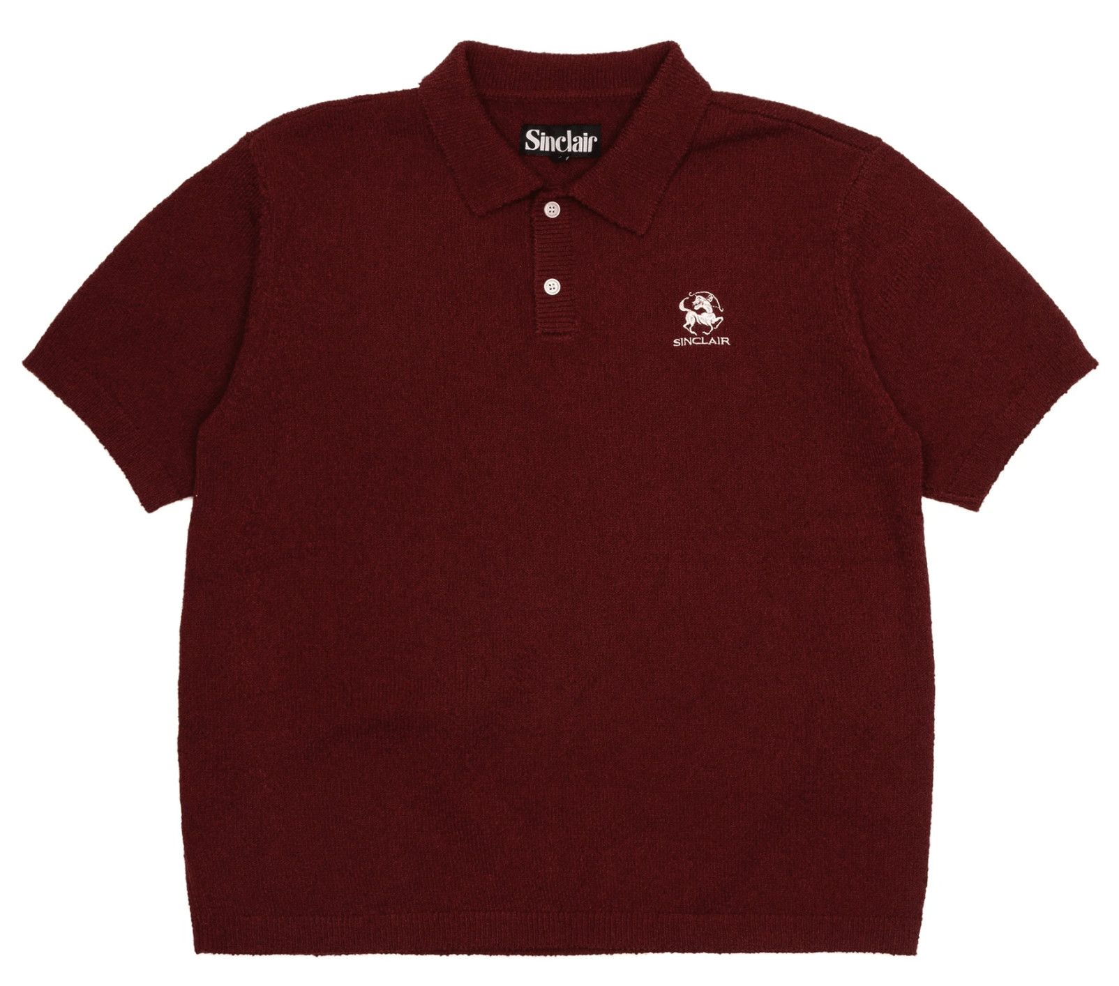 Sinclair Global Sinclair Boucle Polo Short Sleeve Tee Shirt Maroon ...