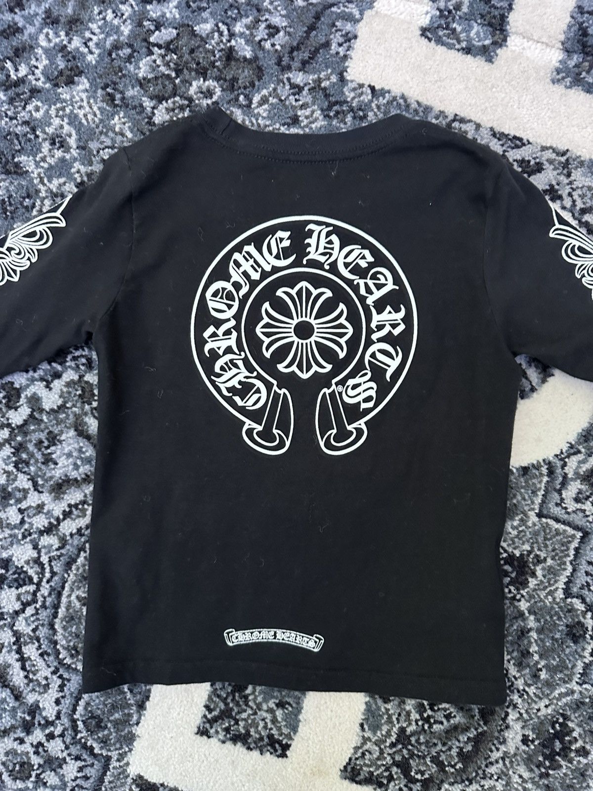 Chrome Hearts Chrome Hearts Kids Horseshoe Logo Floral Long Sleeve Tee Size US XXS / EU 40 - 8 Thumbnail