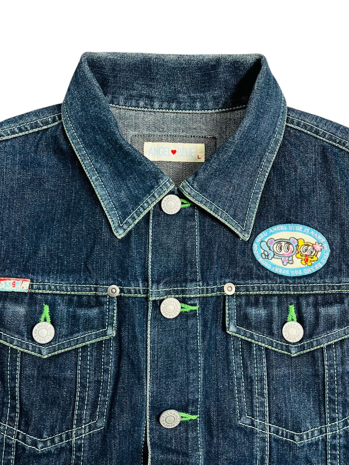 Angel Blue 2000s Angel Blue Iconic Mascots Chunky Knitted Denim Jacket Size US M / EU 48-50 / 2 - 8 Thumbnail