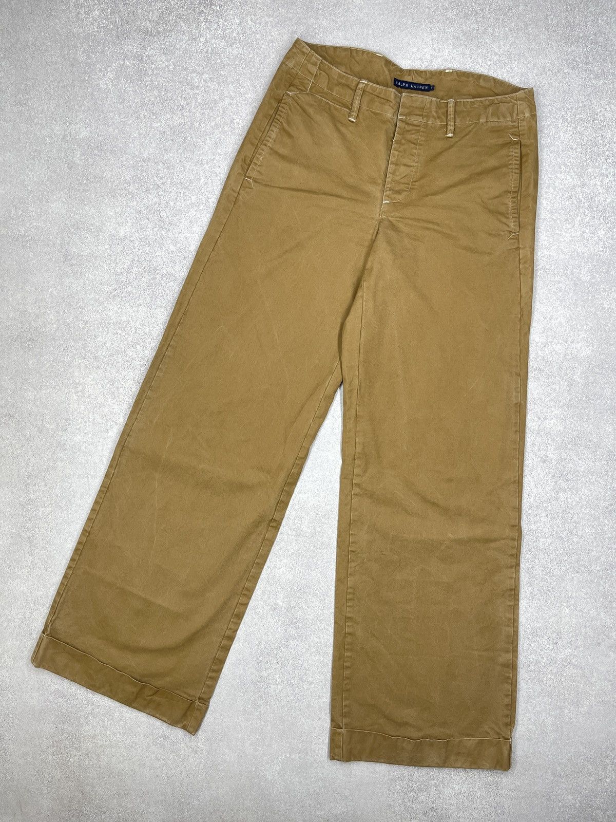 Polo Ralph Lauren Vintage Polo Ralph Lauren Baggy Cowboy Pants Beige Y2K Rugby Size 30" / US 8 / IT 44 - 6 Thumbnail