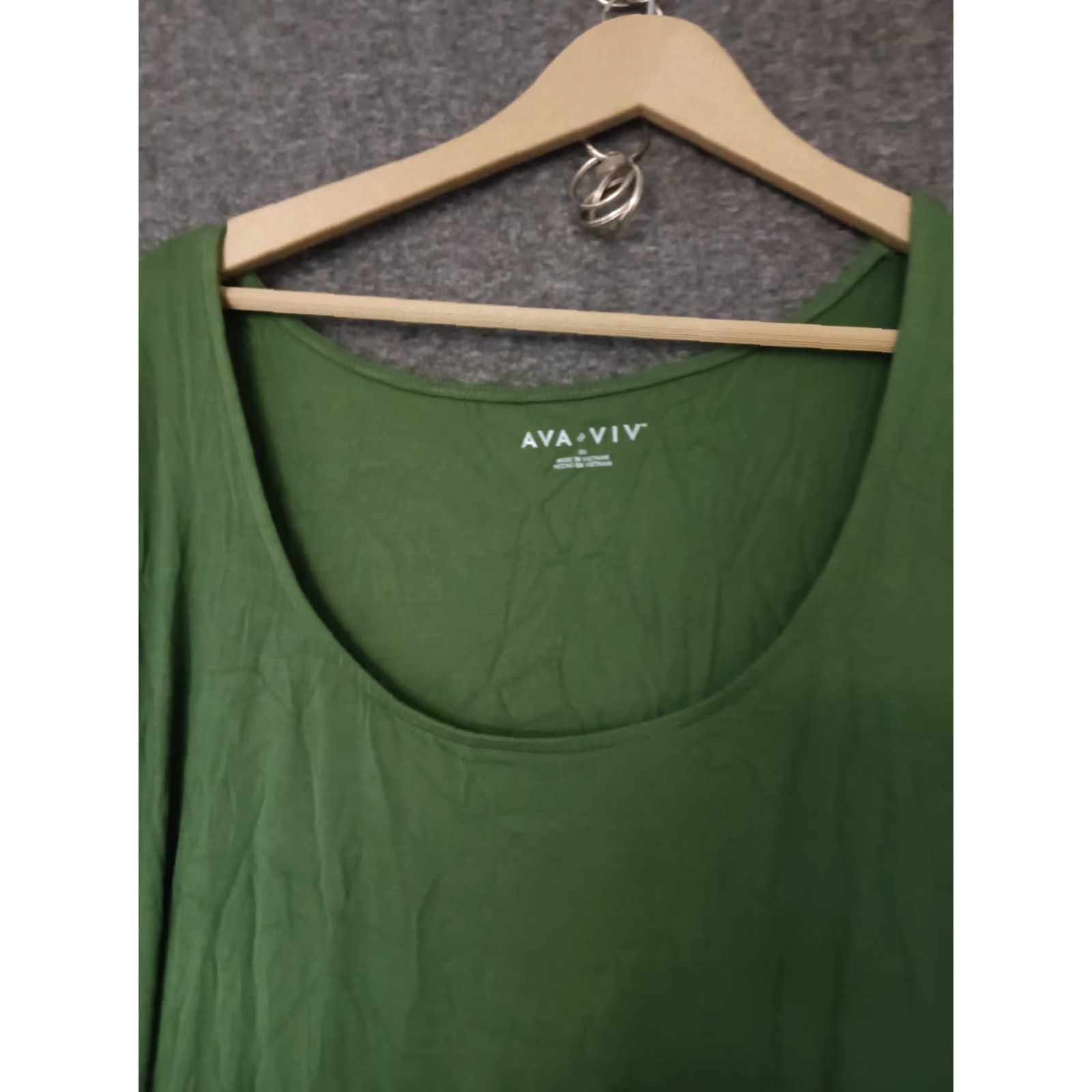 Vintage Ava & Viv Olive Green Stretch Sarong Faux Wrap Style Dress 2X Womens Dress Olive Green Stretch Sarong Faux Wrap Style Dress 2X Ava & Viv Size XXL / US 16-18 / IT 52-54 - 3 Thumbnail