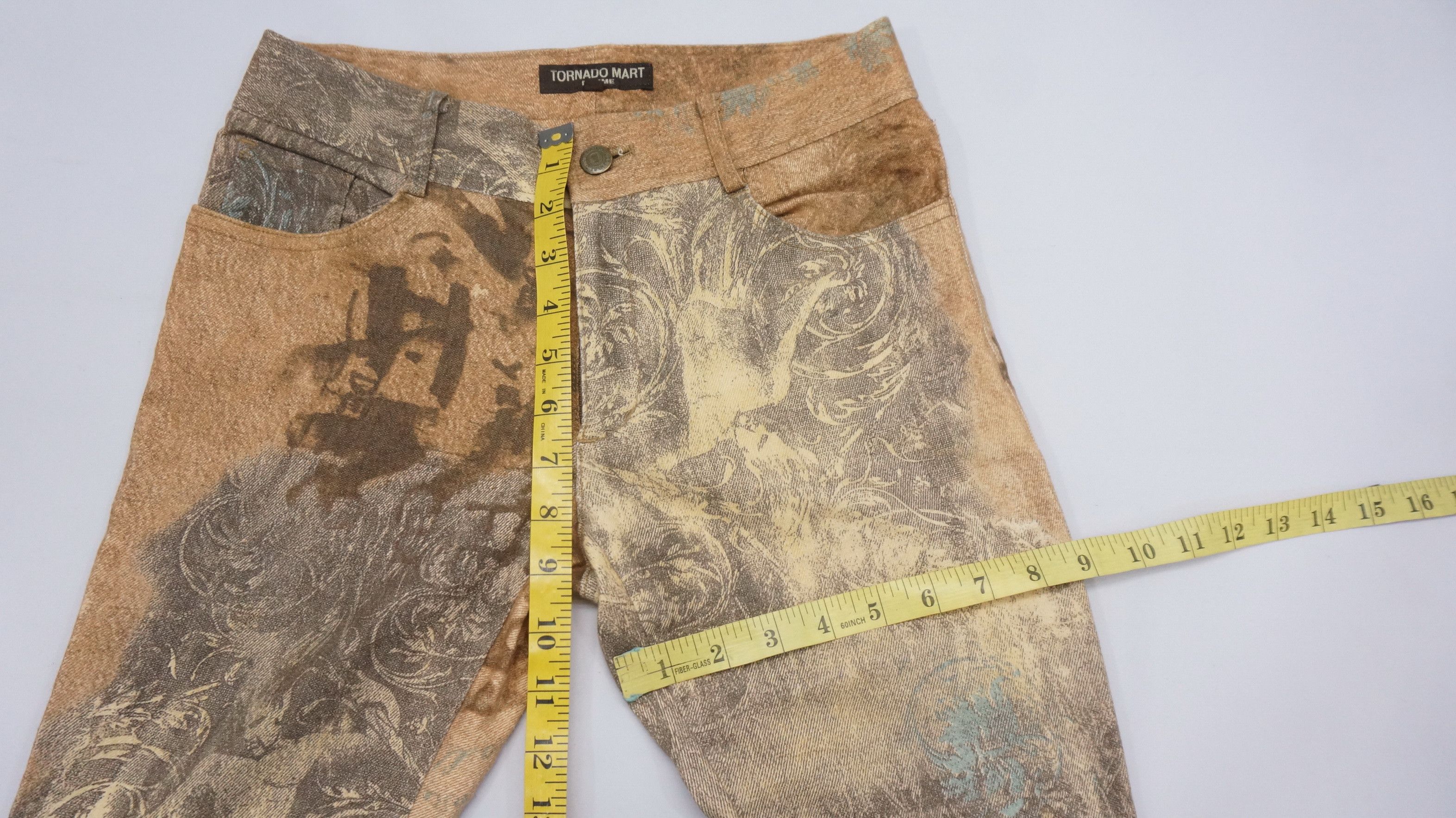 Other 🔥 Rare Tornado Mart Femme Bootcut Flared Full Print Jeans Size 26" / US 2 / IT 38 - 11 Thumbnail