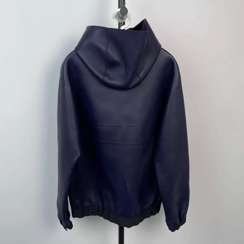 Louis Vuitton Louis Vuitton Navy hooded zip-up leather jacket Size US S / EU 44-46 / 1 - 2 Thumbnail