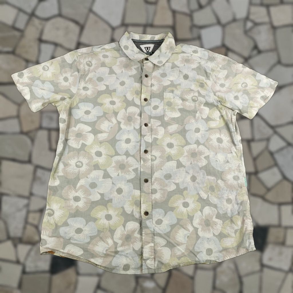 Vissla VINTAGE Vissla Shirt Large Gray Floral Button-Up Casual Beach Mens Size US L / EU 52-54 / 3 - 1 Thumbnail