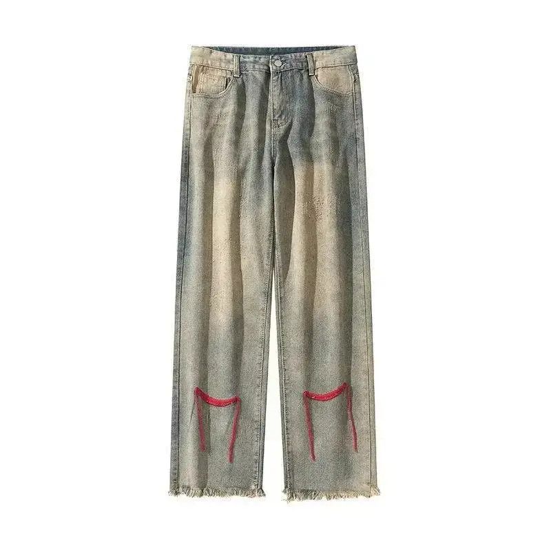 Japanese Brand Retro high street straight leg loose jeans Size US 32 / EU 48 - 5 Thumbnail