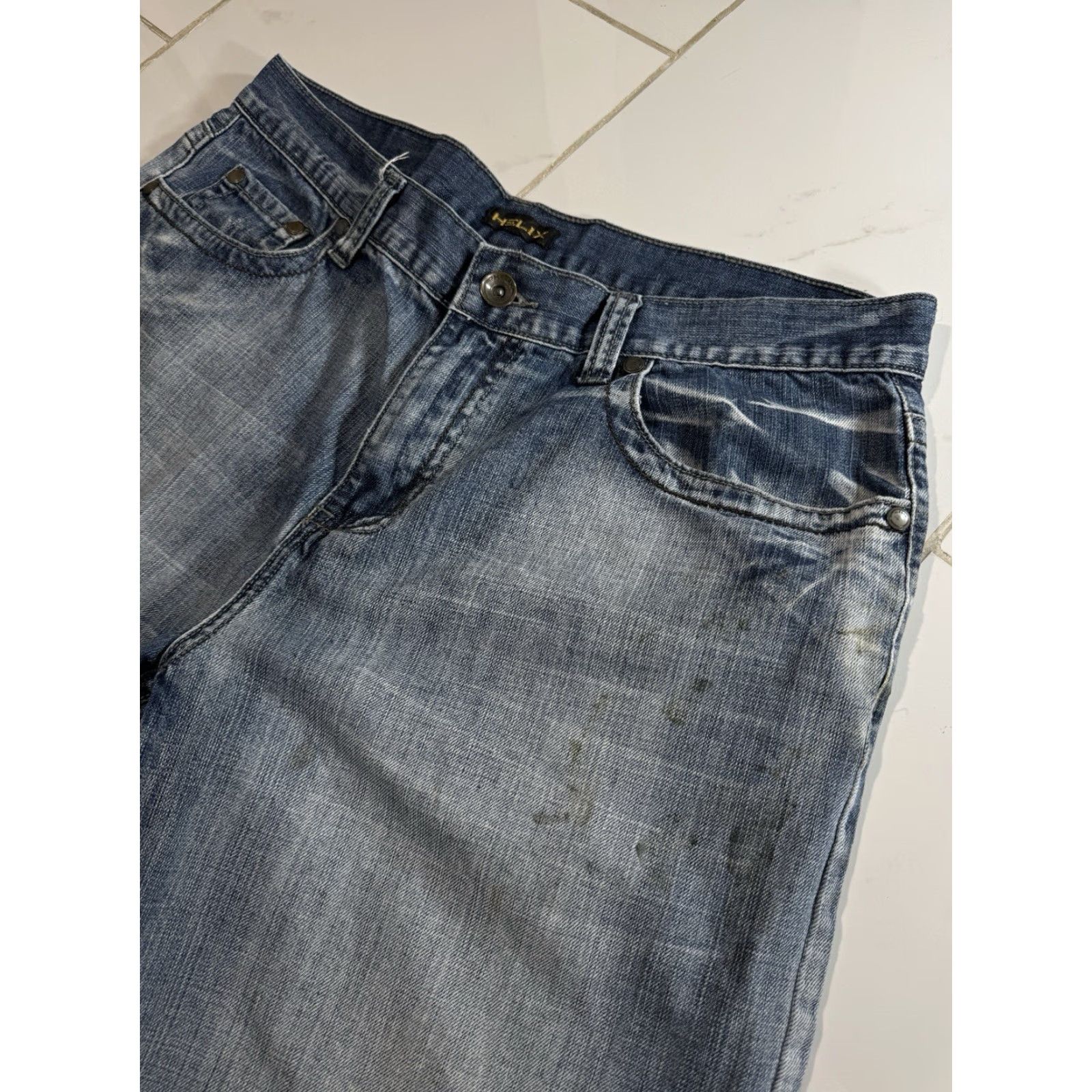 Denime VINTAGE Helix Denim Cargo Shorts 36 Men Blue Grunge 90s Skater Punk Emo Baggy Waist 36” Length 12” Size US 36 / EU 52 - 7 Thumbnail