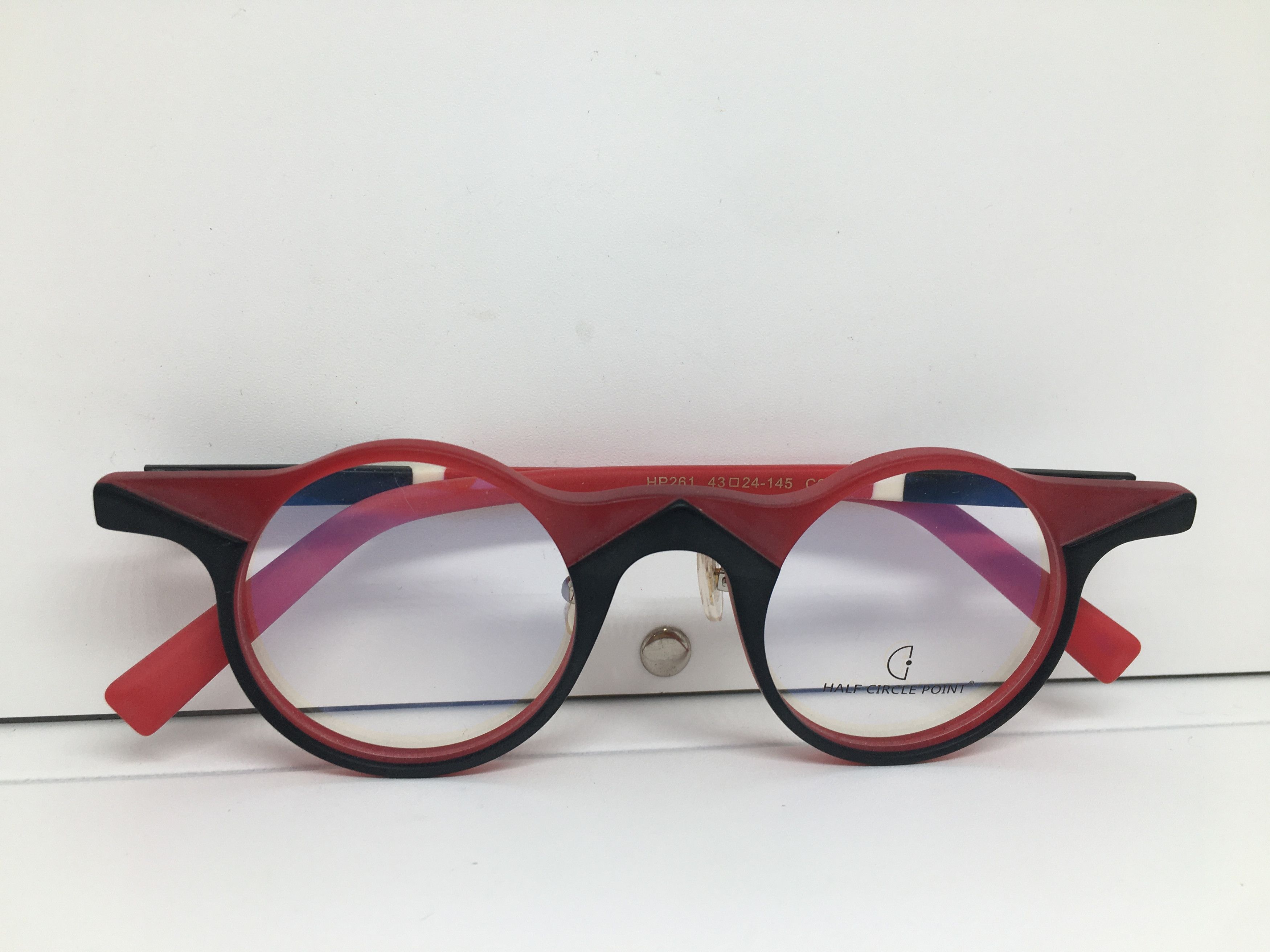 Other HALF CIRCLE POINT Handmade Acetate Round Eyeglasses frame Size ONE SIZE - 8 Thumbnail