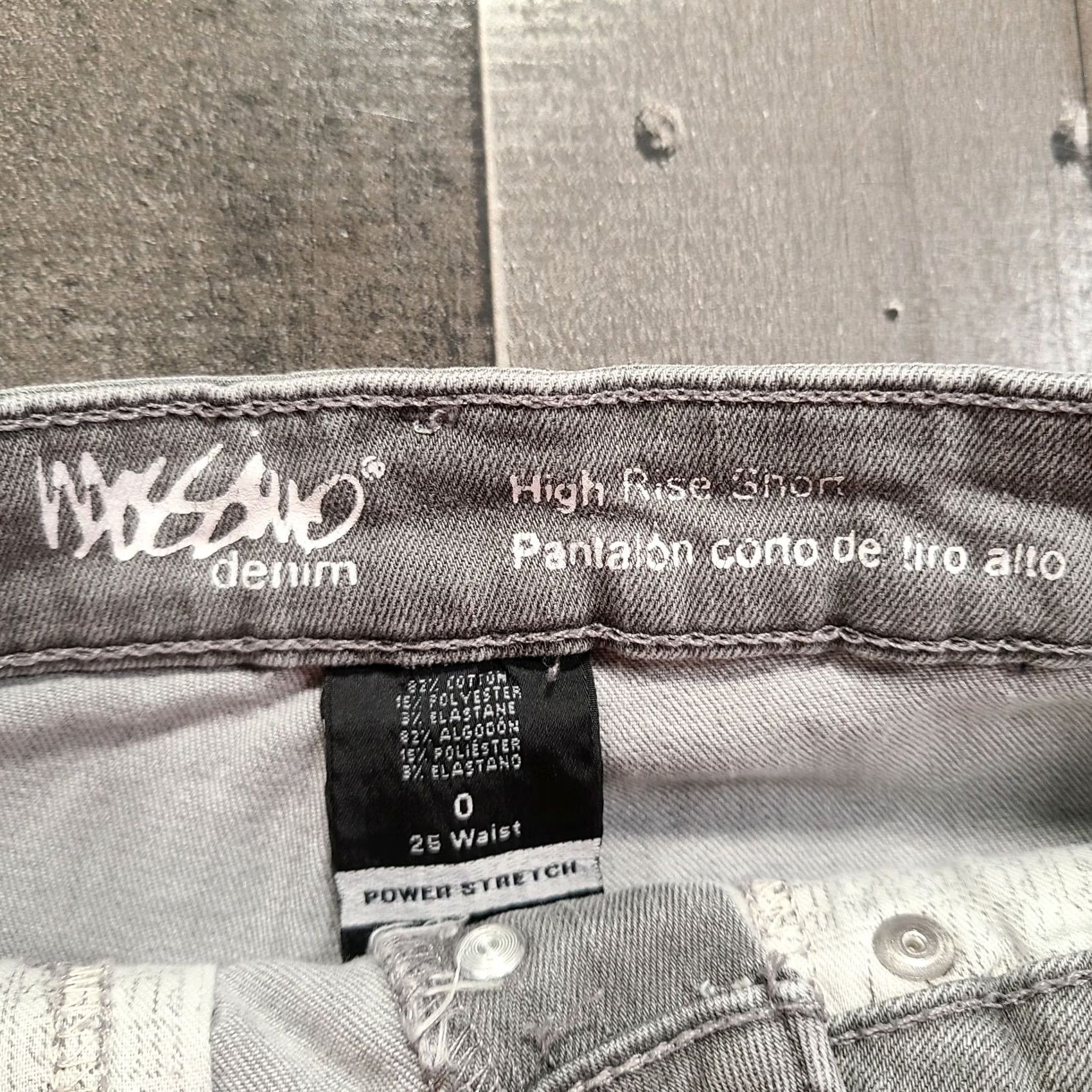 Mossimo Mossimo Shorts Womens 0/25 Gray Cut-Off High Rise Button-Fly Stretch Light Denim Shirt? Size 40" / US 18 - 3 Thumbnail