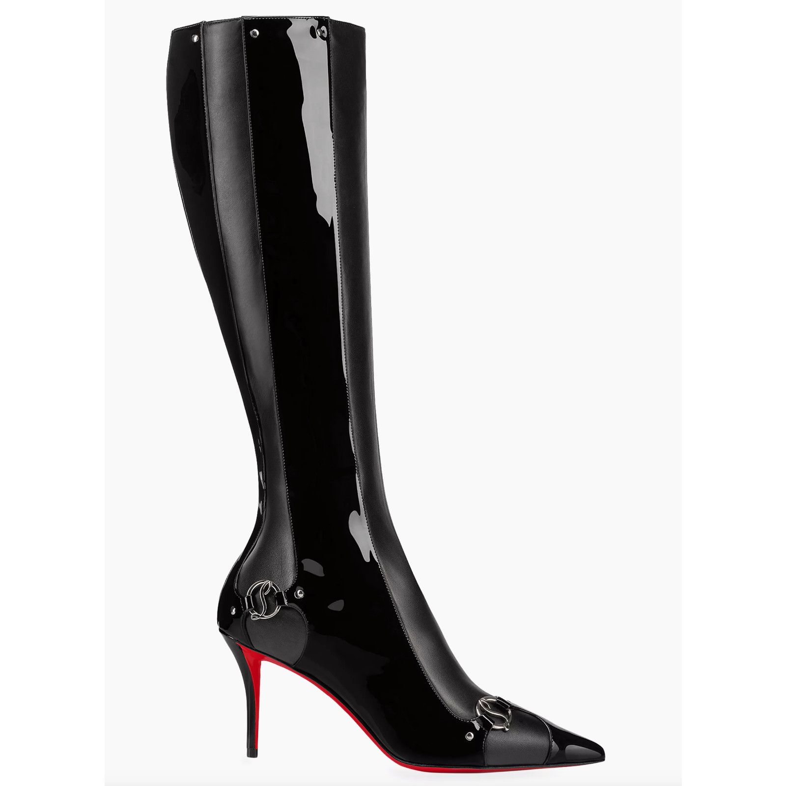 Christian Louboutin Christian Louboutin CL IN 90S Botta 80 Black Logo Leather Size US 8 / IT 38 - 3 Thumbnail