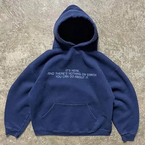 Japanese Brand × Vintage Dark blue casual retro letter print hooded sweatshirt Size US M / EU 48-50 / 2 - 3 Thumbnail