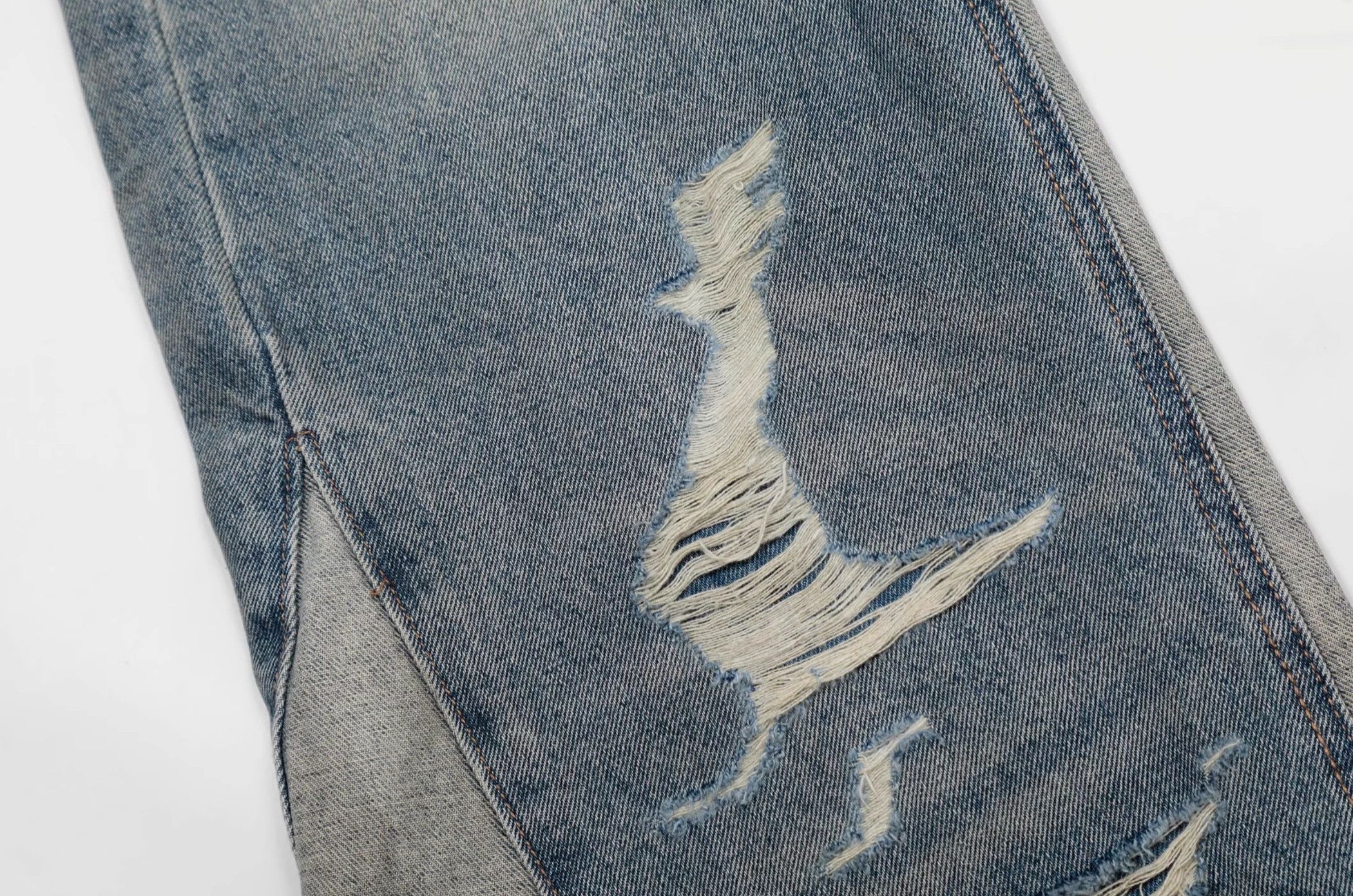 Jean Denim Streetware Splicing Wide Leg Pants Size US 35 - 7 Thumbnail