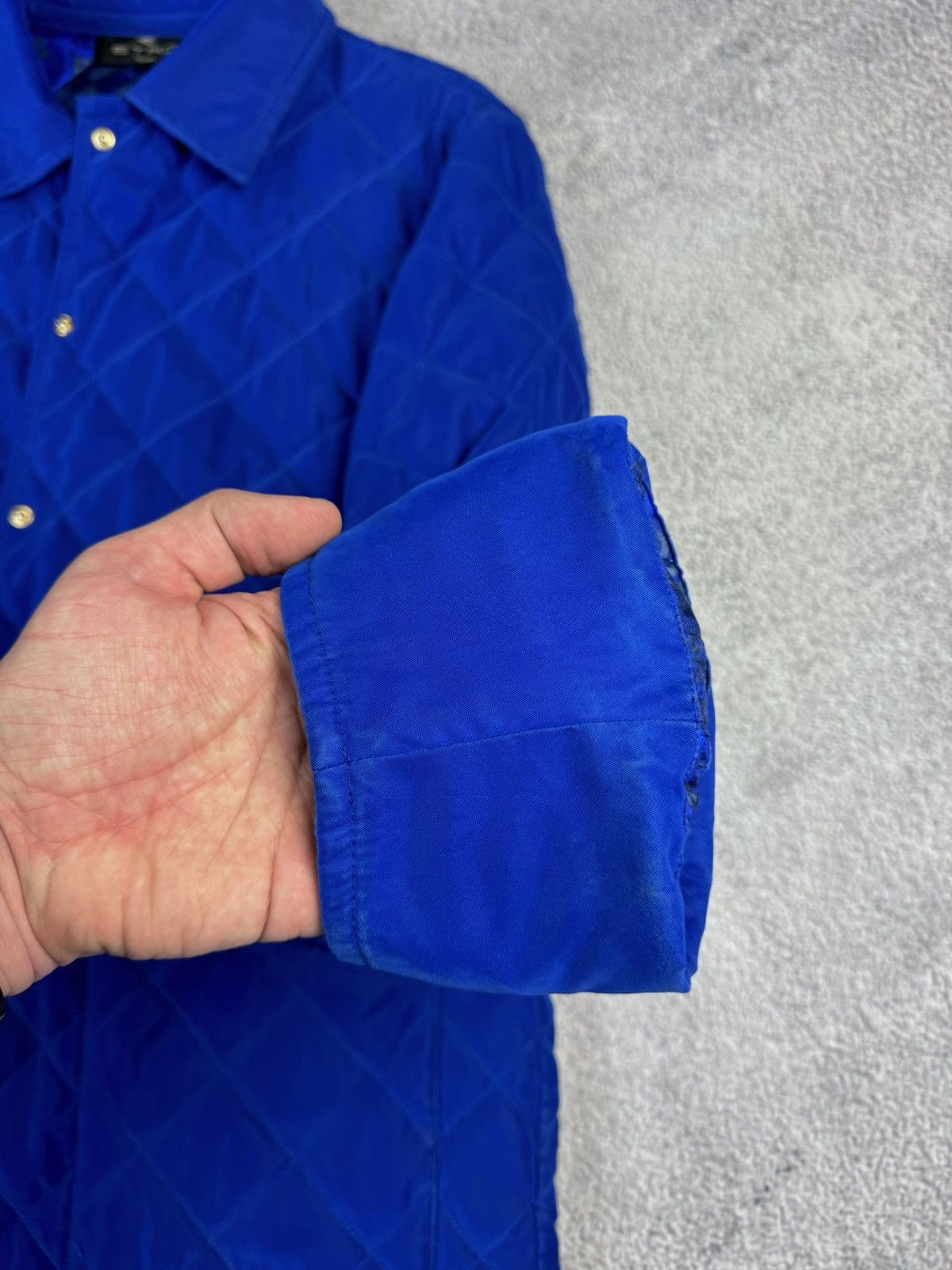 Etro × Vintage ETRO Milano Silk Quilted Blue Jacket Size M / US 6-8 / IT 42-44 - 22 Thumbnail