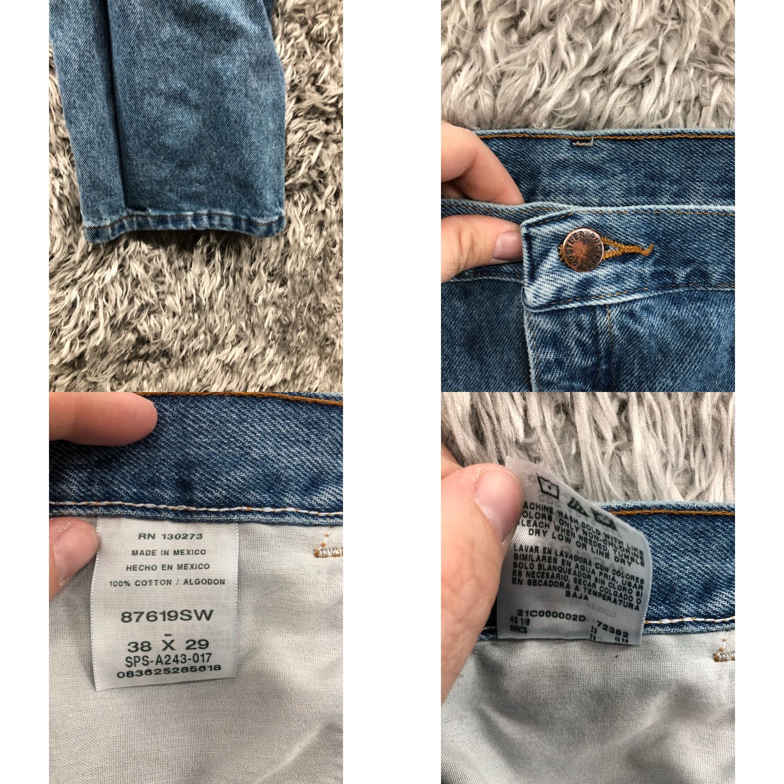 Denime Rustler Jeans 38x29 Men Mid Rise Straight Blue Denim 5-Pocket Regular 38 in Dark Wash Blue Jeans Mens Size US 38 / EU 54 - 8 Thumbnail